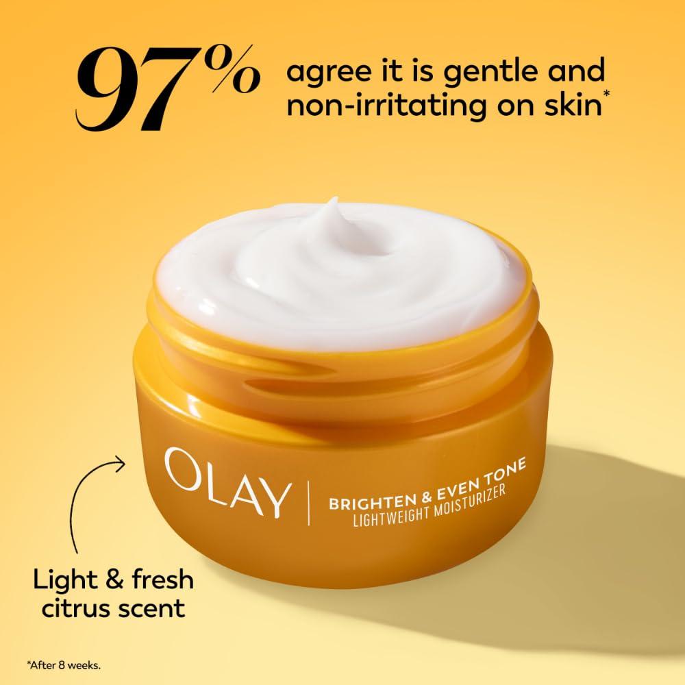 imageOlay Regenerist Radiance Vitamin C Face Moisturizer Bright amp Even Lightweight Cream for Women Brightens Hydrates Evens Tone Texture for Glowing Skin 2 Oz20 Fl Oz
