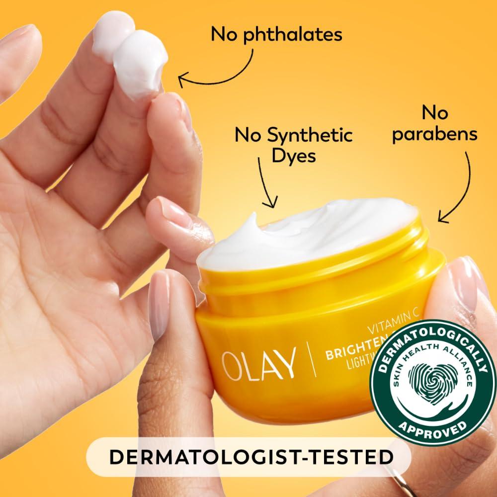 imageOlay Regenerist Radiance Vitamin C Face Moisturizer Bright amp Even Lightweight Cream for Women Brightens Hydrates Evens Tone Texture for Glowing Skin 2 Oz20 Fl Oz