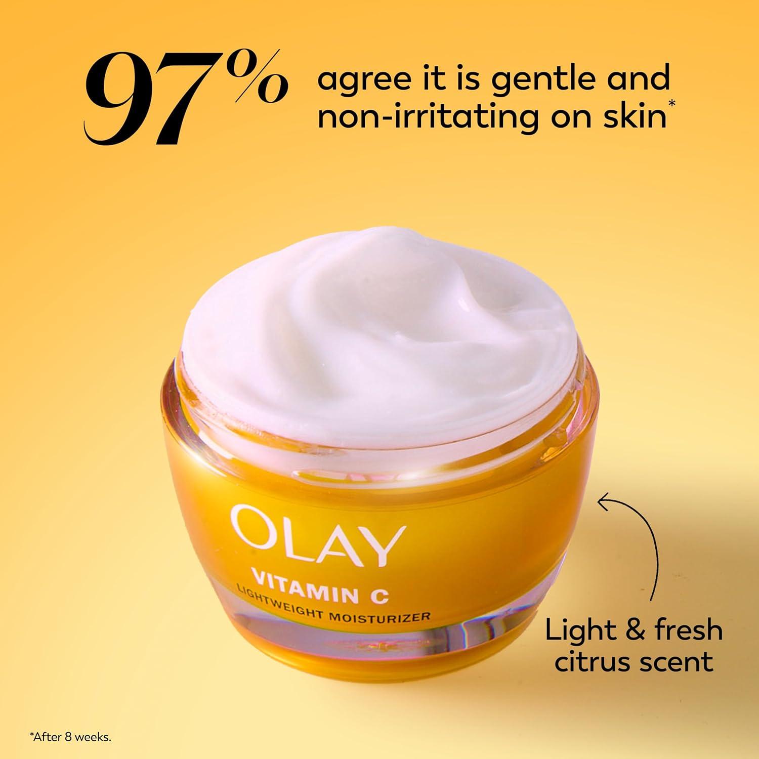 imageOlay Regenerist Radiance Vitamin C Face Moisturizer Bright amp Even Lightweight Cream for Women Brightens Hydrates Evens Tone Texture for Glowing Skin 2 Oz17 Fl Oz
