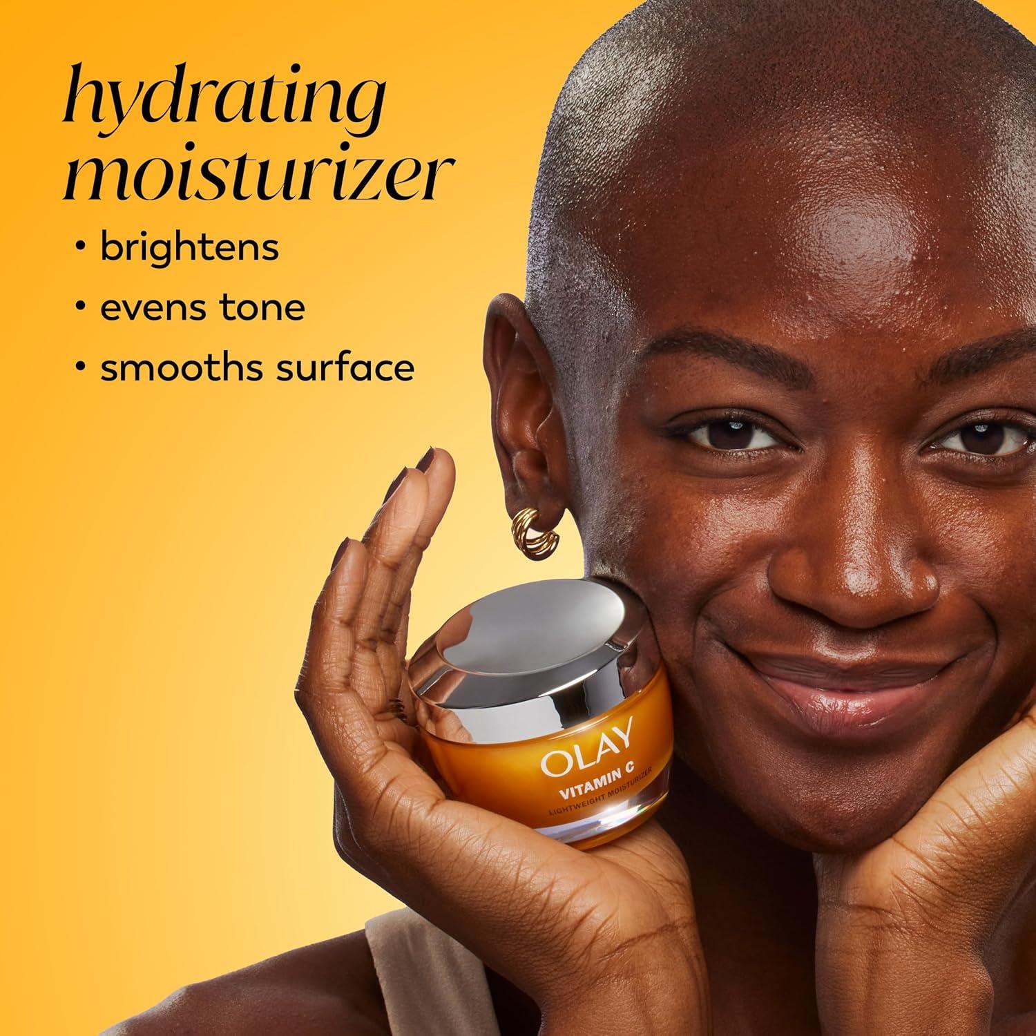 imageOlay Regenerist Radiance Vitamin C Face Moisturizer Bright amp Even Lightweight Cream for Women Brightens Hydrates Evens Tone Texture for Glowing Skin 2 Oz17 Fl Oz