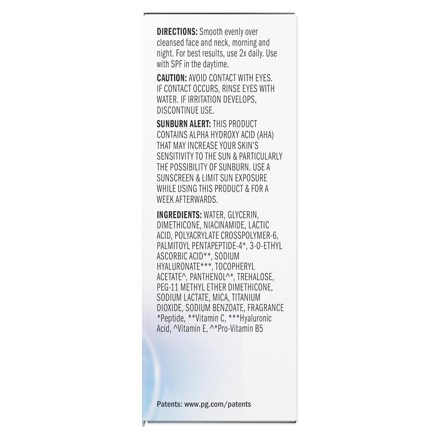 imageOlay Super Serum Glow Serum for Face Activated Niacinamide Vitamin C amp E Collagen Peptide AHA 5in1 Benefits Brightens Hydrates Smooths Firms Evens Tone Proactive AntiAging 10 Oz17 Fl Oz Pack of 1