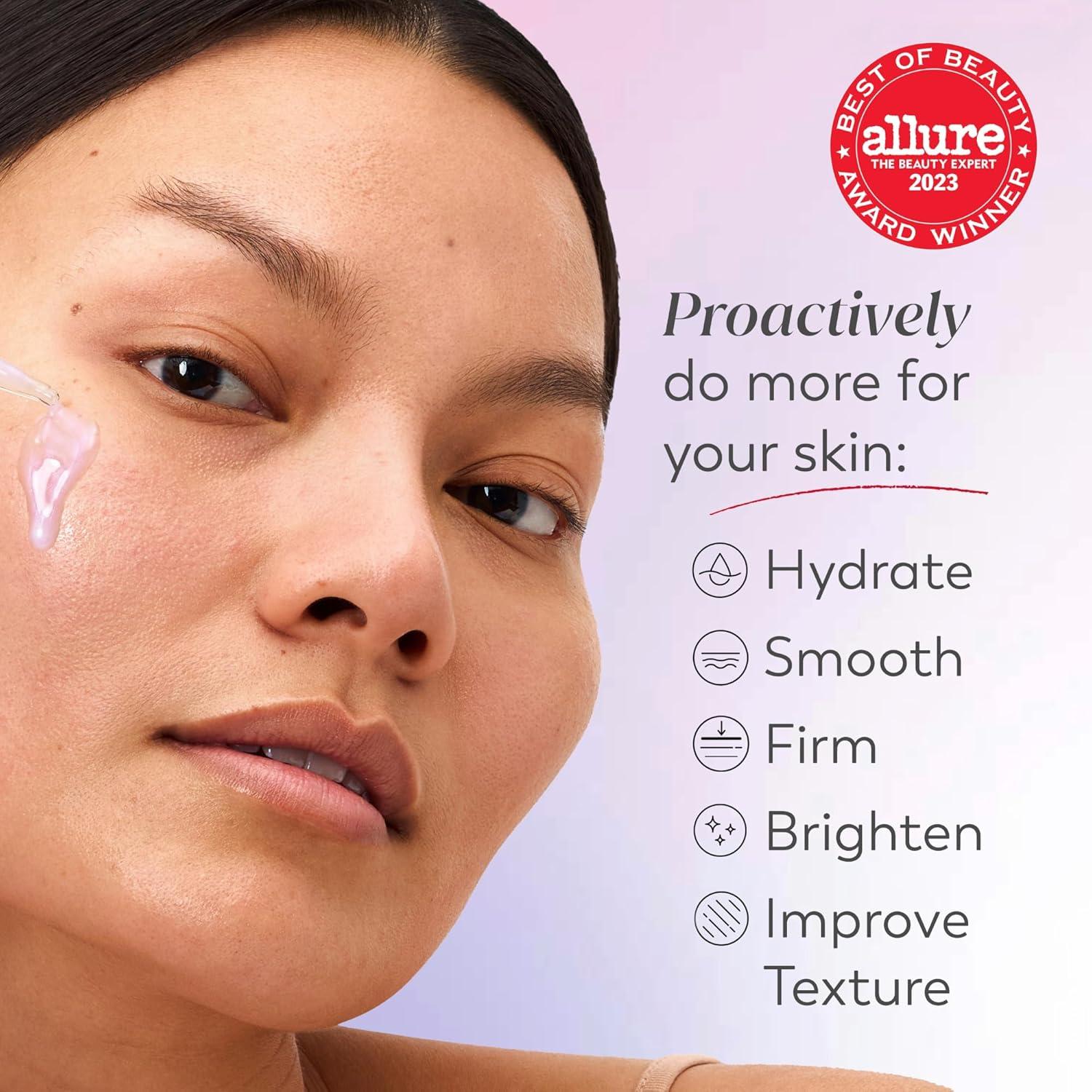 imageOlay Super Serum Glow Serum for Face Activated Niacinamide Vitamin C amp E Collagen Peptide AHA 5in1 Benefits Brightens Hydrates Smooths Firms Evens Tone Proactive AntiAging 10 Oz1 Fl Oz Pack of 1