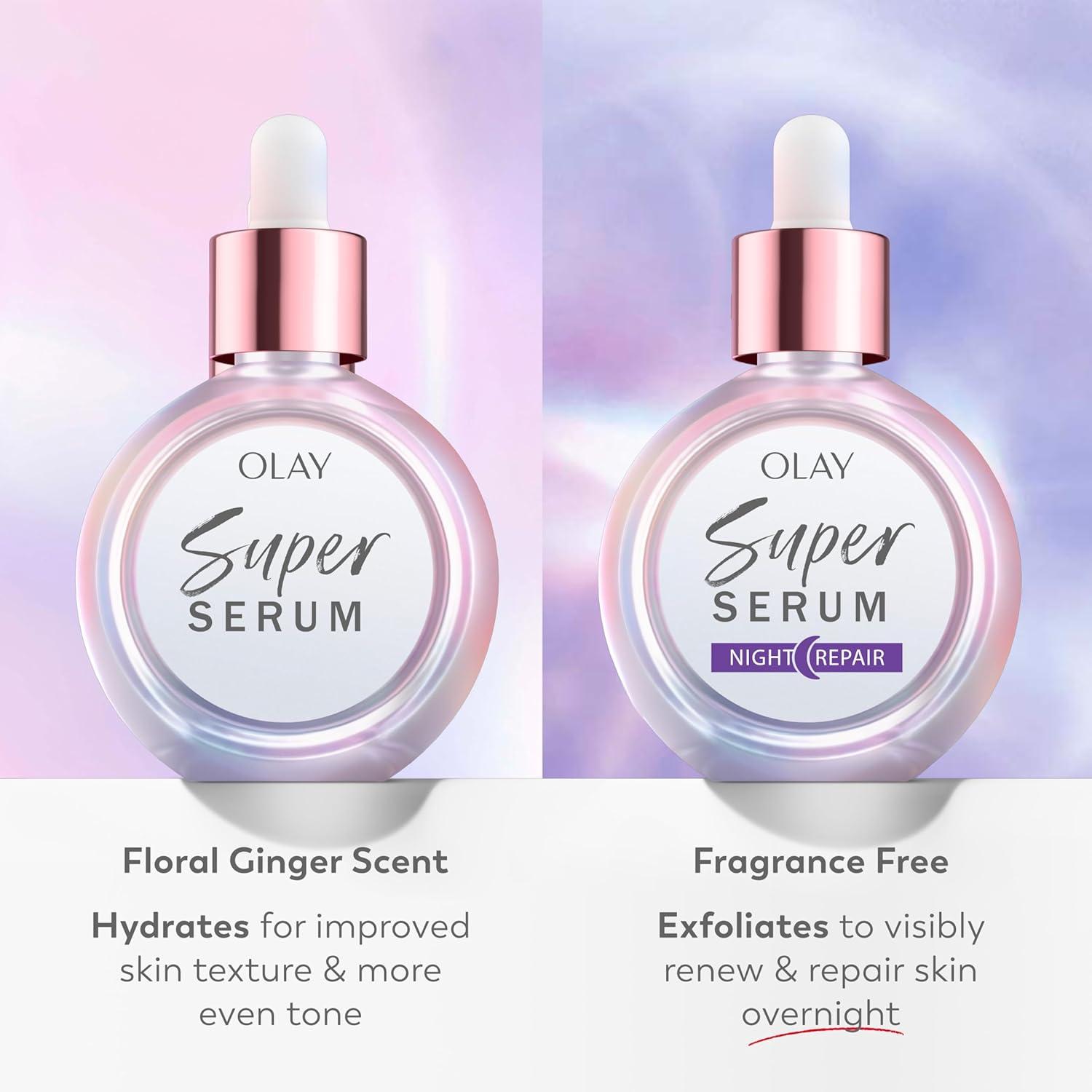 imageOlay Super Serum Glow Serum for Face Activated Niacinamide Vitamin C amp E Collagen Peptide AHA 5in1 Benefits Brightens Hydrates Smooths Firms Evens Tone Proactive AntiAging 10 Oz1 Fl Oz Pack of 1