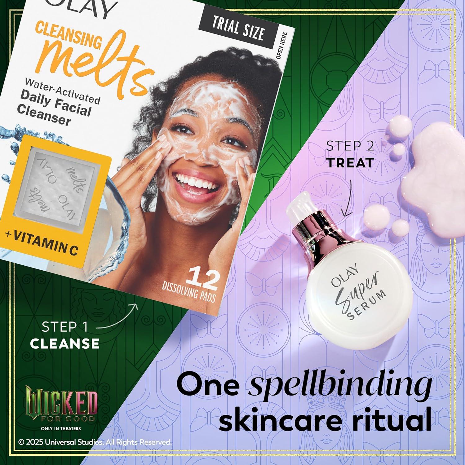 imageOlay Super Serum Trial Size Niacinamide Vitamin C amp E Collagen Peptide AHA 5in1 Skin Care Benefits Healthy Glow Brightening Hydrating Smoothing Firming Evens Tone AntiAging 04 OzWicked Bundle Super Serum Face Cleansing Melts