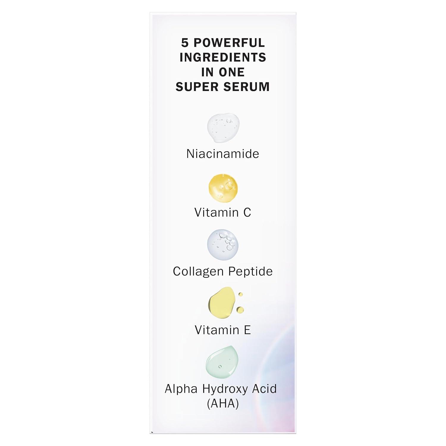 imageOlay Super Serum Trial Size Niacinamide Vitamin C amp E Collagen Peptide AHA 5in1 Skin Care Benefits Healthy Glow Brightening Hydrating Smoothing Firming Evens Tone AntiAging 04 OzSuper Serum