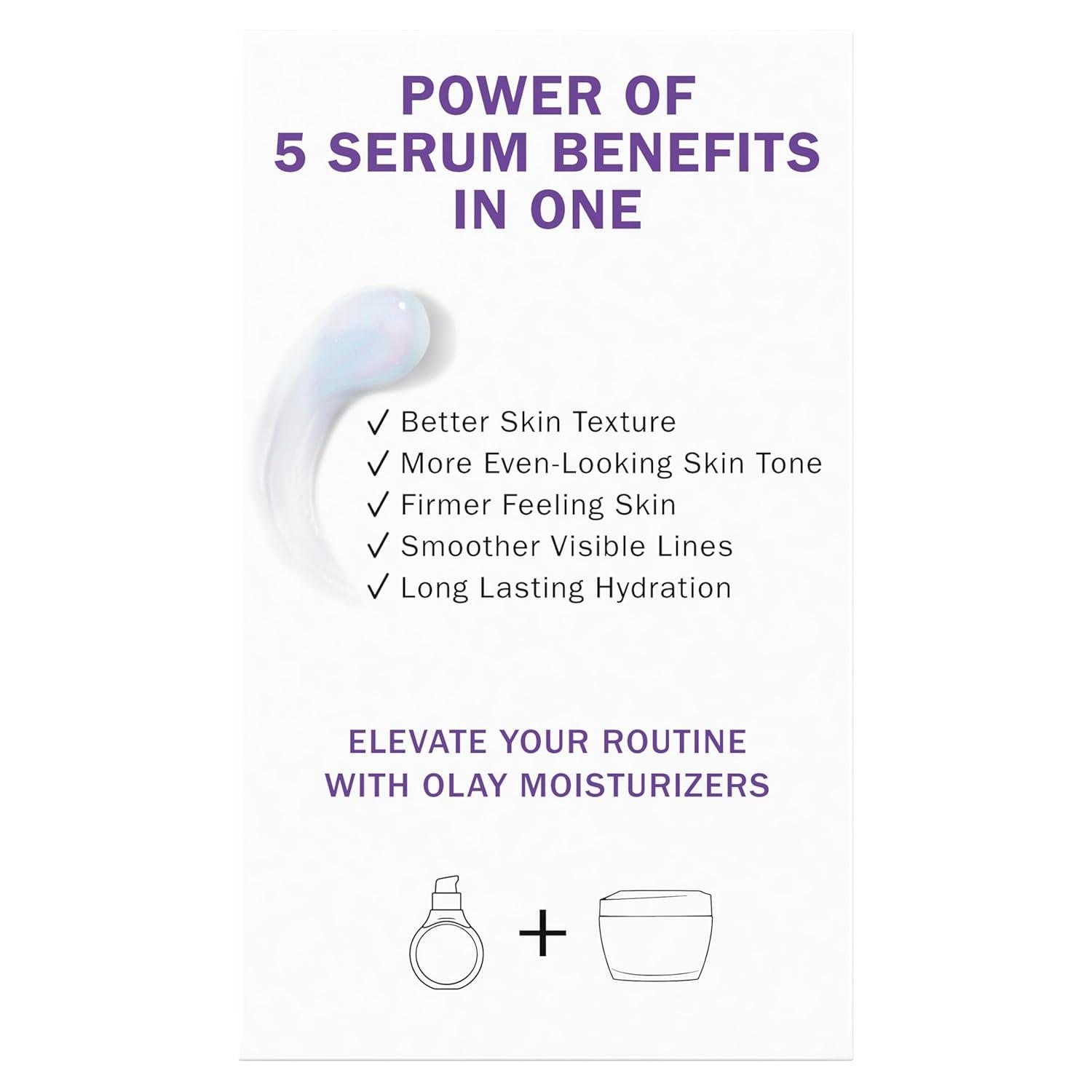 imageOlay Super Serum Trial Size Niacinamide Vitamin C amp E Collagen Peptide AHA 5in1 Skin Care Benefits Healthy Glow Brightening Hydrating Smoothing Firming Evens Tone AntiAging 04 OzSuper Serum