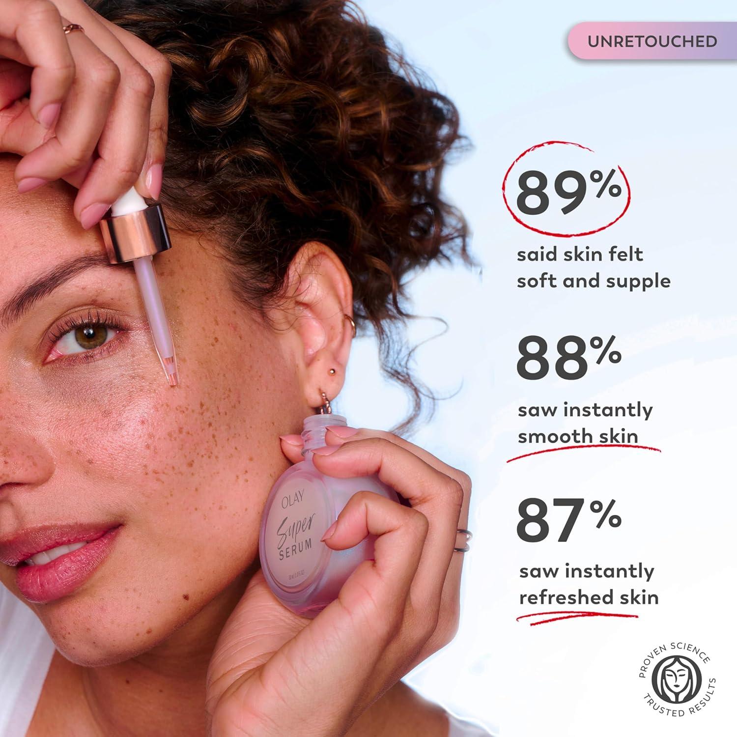 imageOlay Super Serum Trial Size Niacinamide Vitamin C amp E Collagen Peptide AHA 5in1 Skin Care Benefits Healthy Glow Brightening Hydrating Smoothing Firming Evens Tone AntiAging 04 OzSuper Serum