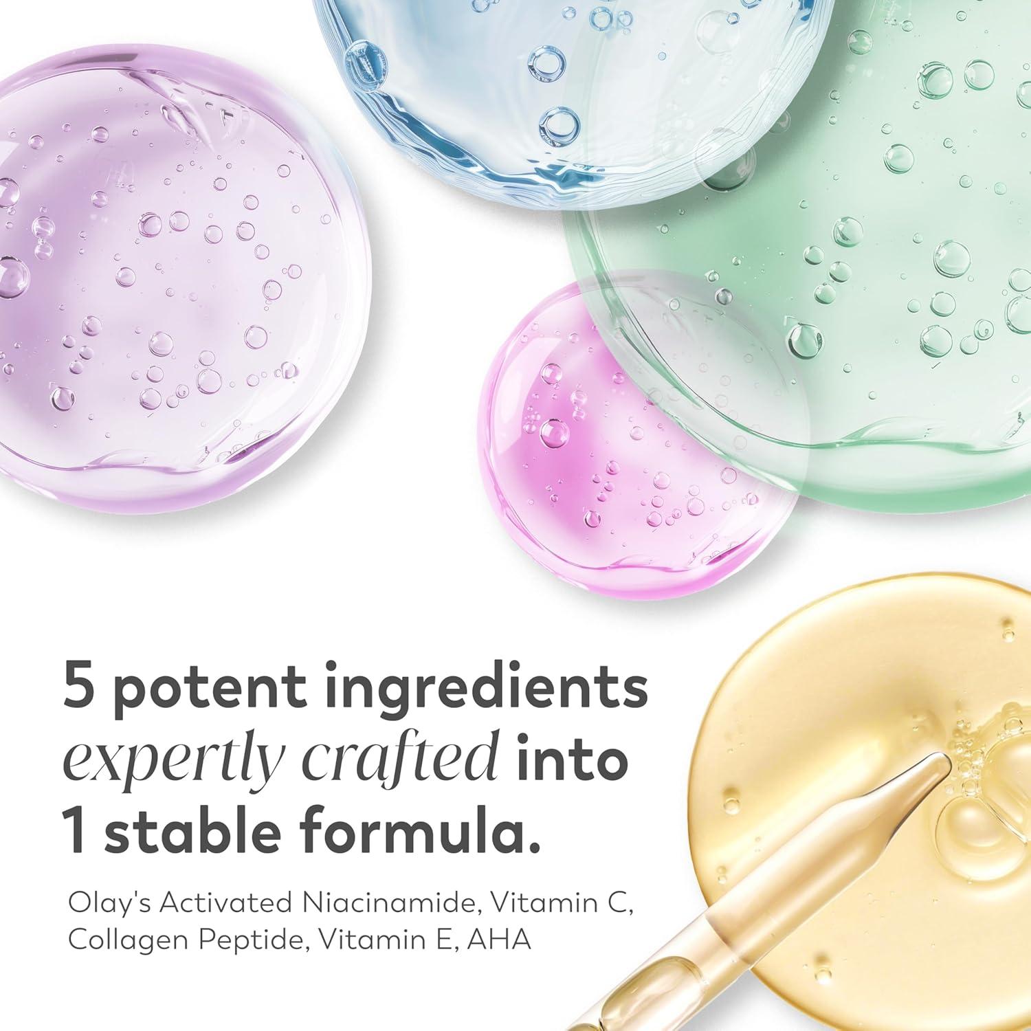 imageOlay Super Serum Trial Size Niacinamide Vitamin C amp E Collagen Peptide AHA 5in1 Skin Care Benefits Healthy Glow Brightening Hydrating Smoothing Firming Evens Tone AntiAging 04 OzSuper Serum