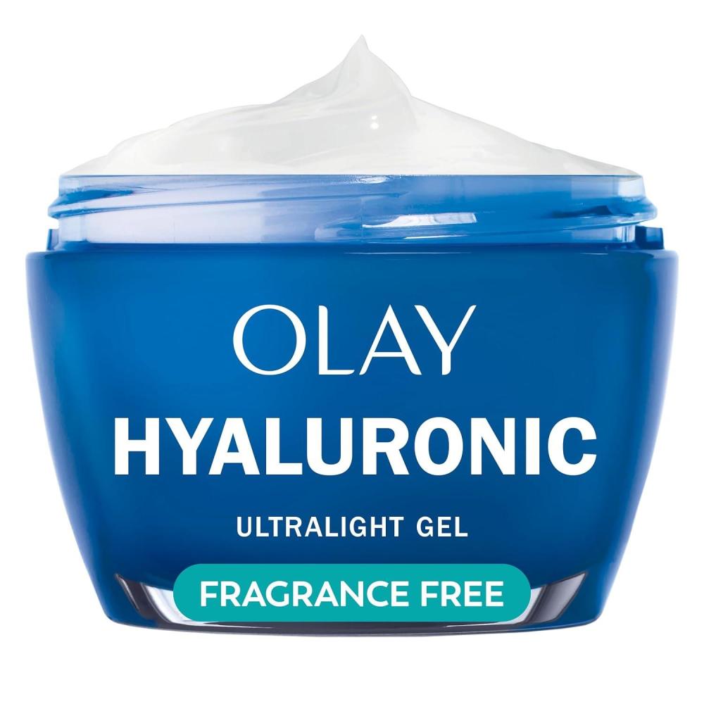 imageOlay Hyaluronic Acid Face Mousturizer Plump amp Hydrate FragranceFree Hydrating Gel for Dry Skin Retain amp Replenish Moisture with Niacinamide NonGreasy 2 Oz17 Fl Oz Pack of 1