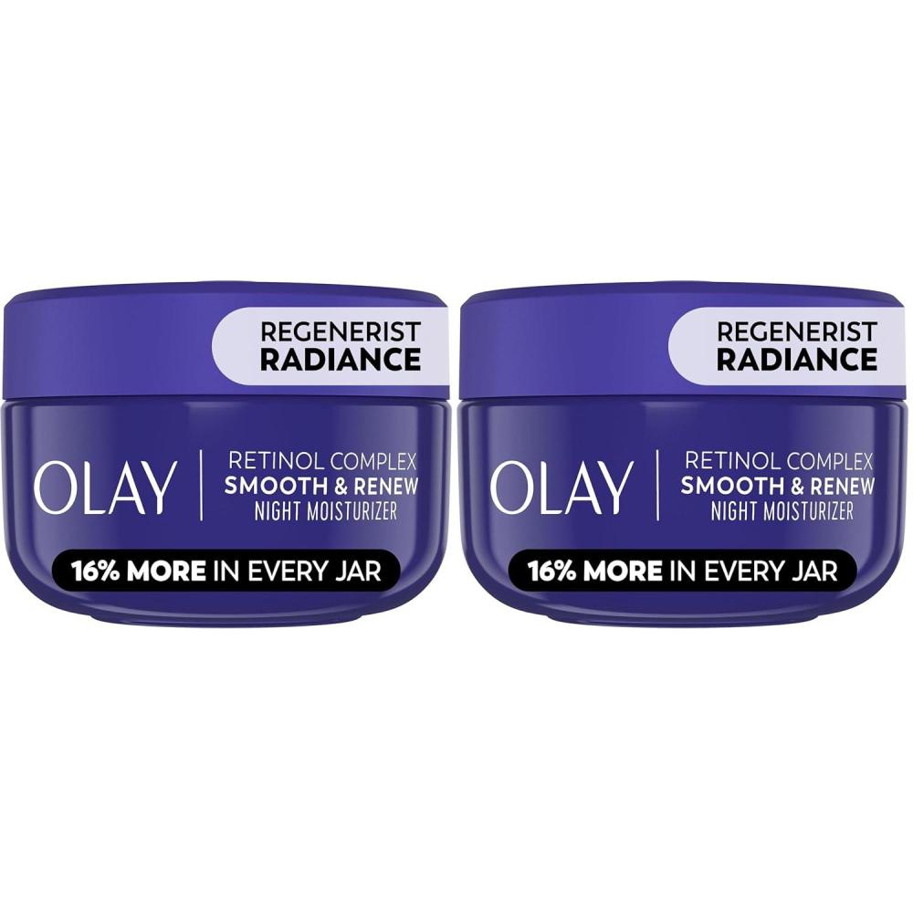 imageOlay Regenerist Radiance Retinol Face Moisturizer Smooth amp Renew Cream for Women FragranceFree AntiAging AntiWrinkle Tightening amp Brightening 2 Oz2 Ounce Pack of 2