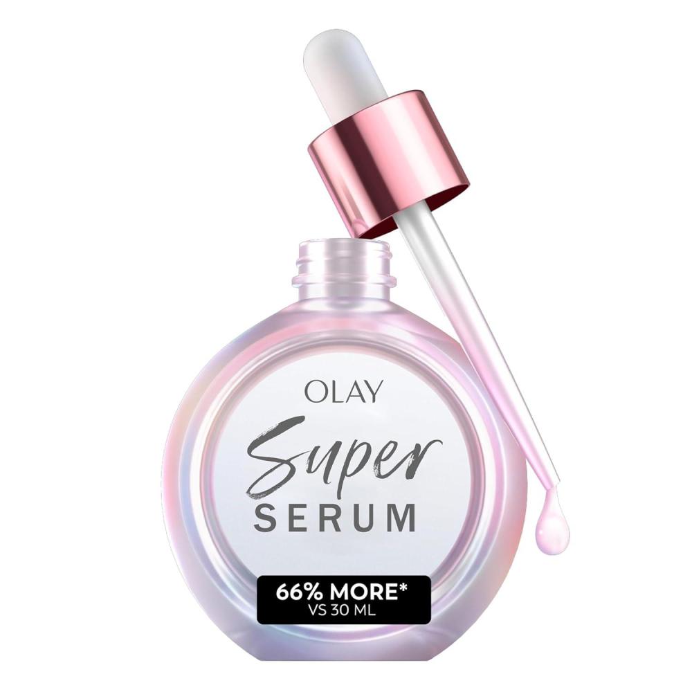imageOlay Super Serum Glow Serum for Face Activated Niacinamide Vitamin C amp E Collagen Peptide AHA 5in1 Benefits Brightens Hydrates Smooths Firms Evens Tone Proactive AntiAging 10 Oz17 Fl Oz Pack of 1
