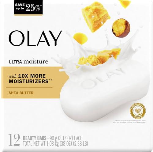 imageOlay Beauty Bar Ultra Moisture10x More Moisturizers Nourishing Conditioners Smooth amp Gentle on Skin Vitamin B3 Complex For All Skin Types Shea Butter Scent 317 oz Pack of 12317 Ounce Pack of 48