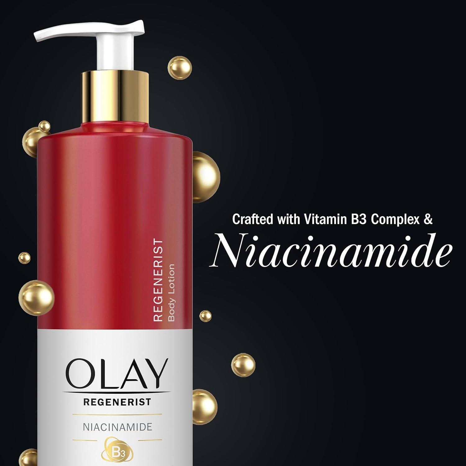 imageOlay Body Lotion for Women Age Defying amp Hydrating Dry Skin with Niacinamide 17 fl oz Pack of 4Age Defying Niacinimide