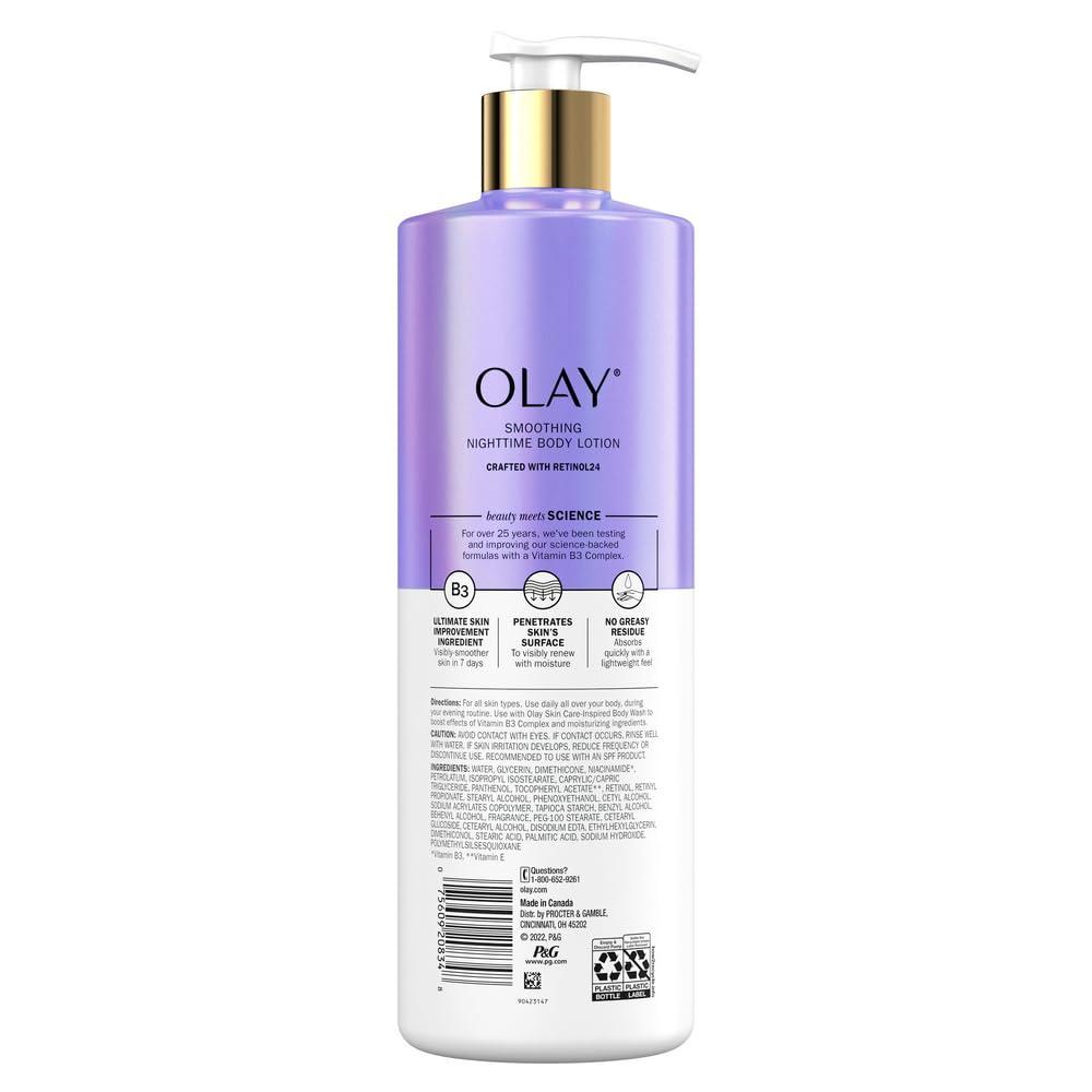imageOlay Body Lotion for Women Age Defying amp Hydrating Dry Skin with Niacinamide 17 fl oz Pack of 4Smoothing Retinol
