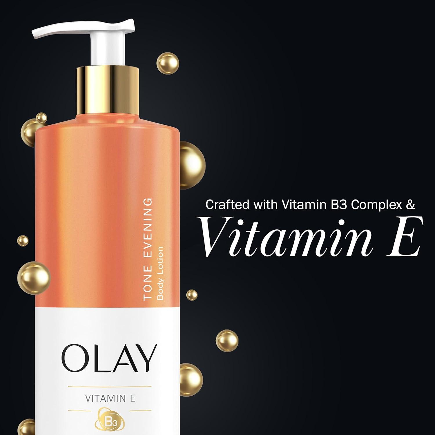 imageOlay Body Lotion for Women Age Defying amp Hydrating Dry Skin with Niacinamide 17 fl oz Pack of 4Tone Evening Vitamin E