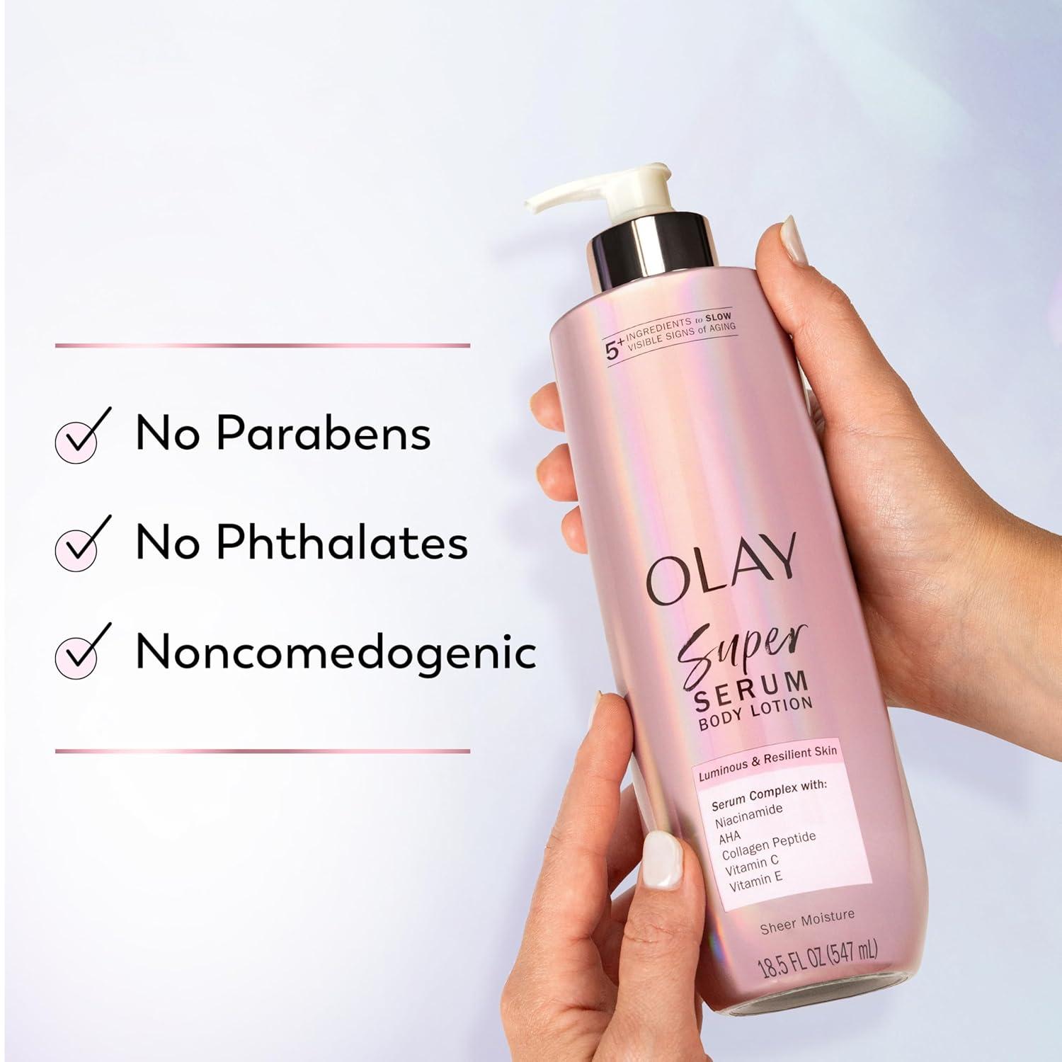 imageOlay Body Lotion for Women Smoothing with Retinol Serum Visibly Smoother Skin 24hr Moisture amp Hydration Fast Absorbing Formula Vitamin B3 Complex For All Skin Types 17 fl ozSweet Vanilla Soft Wood