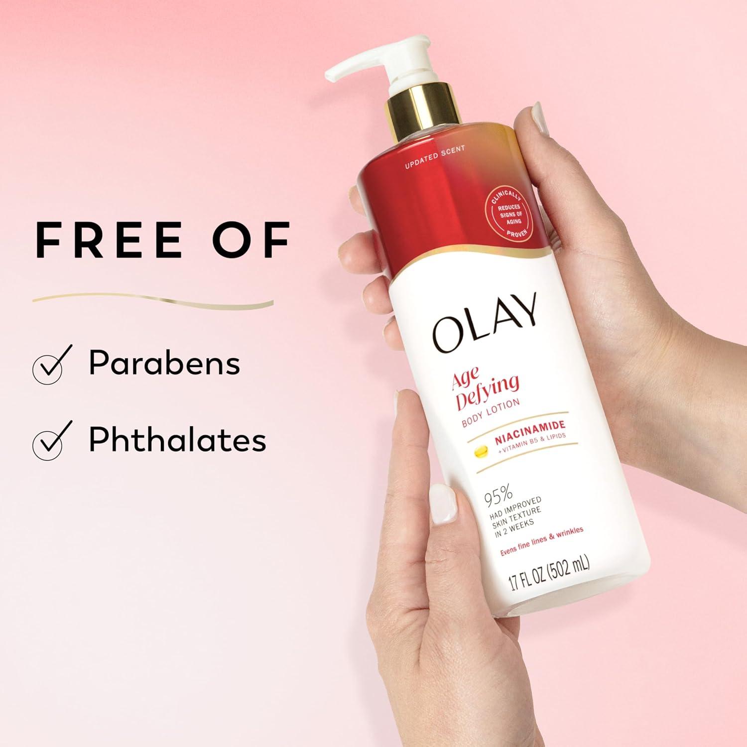 imageOlay Body Lotion for Women Smoothing with Retinol Serum Visibly Smoother Skin 24hr Moisture amp Hydration Fast Absorbing Formula Vitamin B3 Complex For All Skin Types 17 fl ozNiacinamide