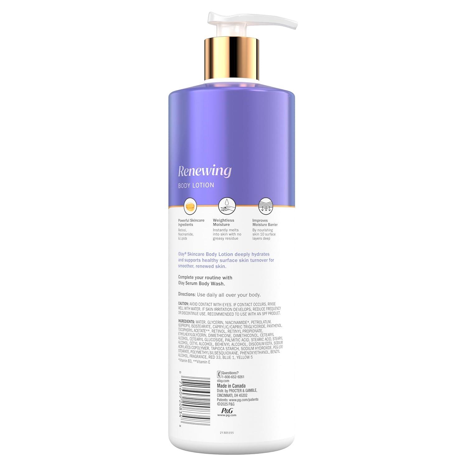 imageOlay Body Lotion for Women Smoothing with Retinol Serum Visibly Smoother Skin 24hr Moisture amp Hydration Fast Absorbing Formula Vitamin B3 Complex For All Skin Types 17 fl ozRetinol