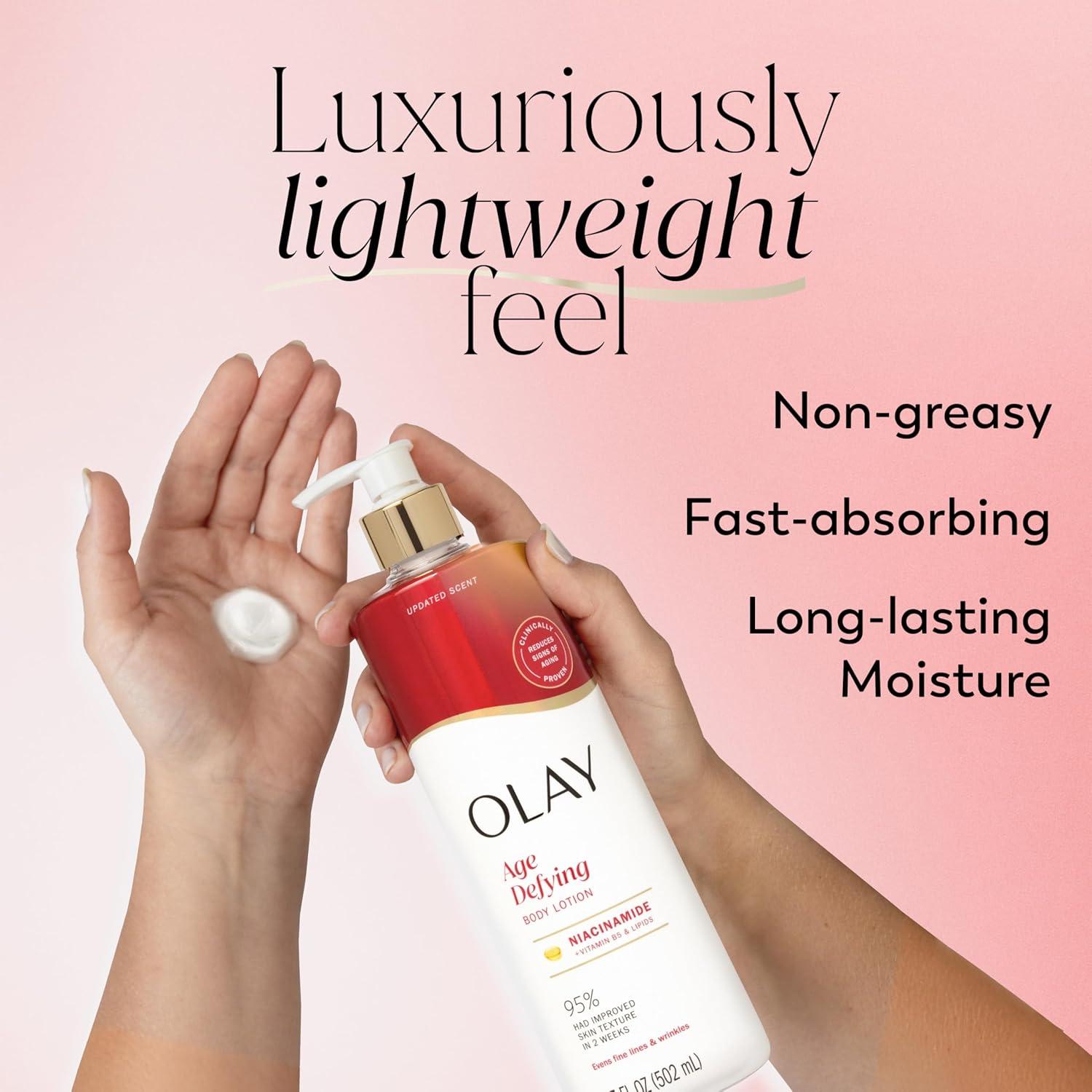 imageOlay Body Lotion for Women Smoothing with Retinol Serum Visibly Smoother Skin 24hr Moisture amp Hydration Fast Absorbing Formula Vitamin B3 Complex For All Skin Types 17 fl ozNiacinamide