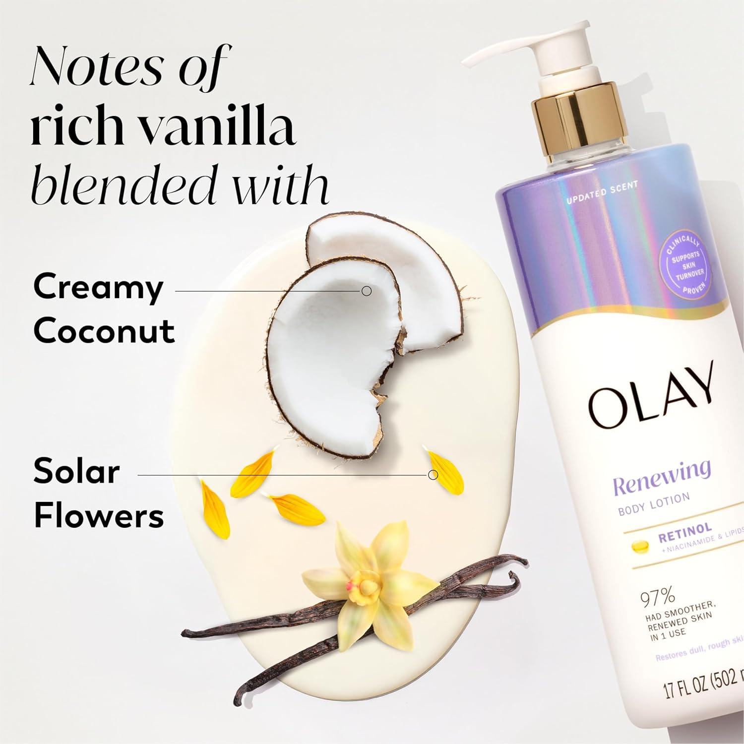 imageOlay Body Lotion for Women Smoothing with Retinol Serum Visibly Smoother Skin 24hr Moisture amp Hydration Fast Absorbing Formula Vitamin B3 Complex For All Skin Types 17 fl ozRetinol