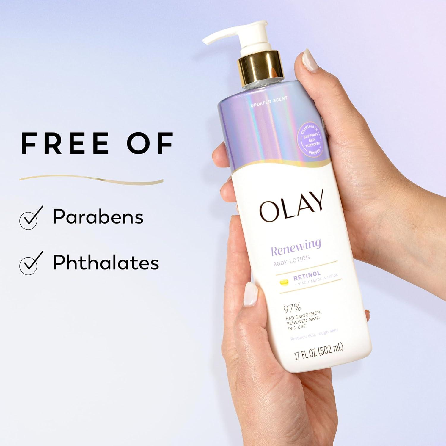 imageOlay Body Lotion for Women Smoothing with Retinol Serum Visibly Smoother Skin 24hr Moisture amp Hydration Fast Absorbing Formula Vitamin B3 Complex For All Skin Types 17 fl ozRetinol