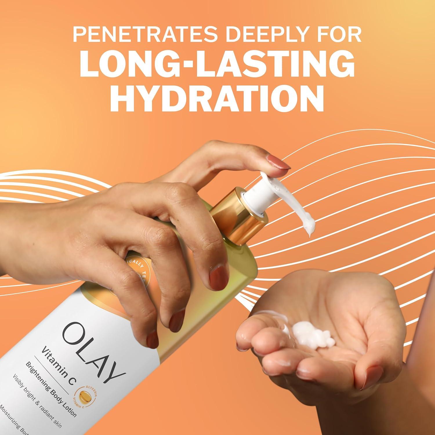 imageOlay Body Lotion for Women Smoothing with Retinol Serum Visibly Smoother Skin 24hr Moisture amp Hydration Fast Absorbing Formula Vitamin B3 Complex For All Skin Types 17 fl ozVitamin C