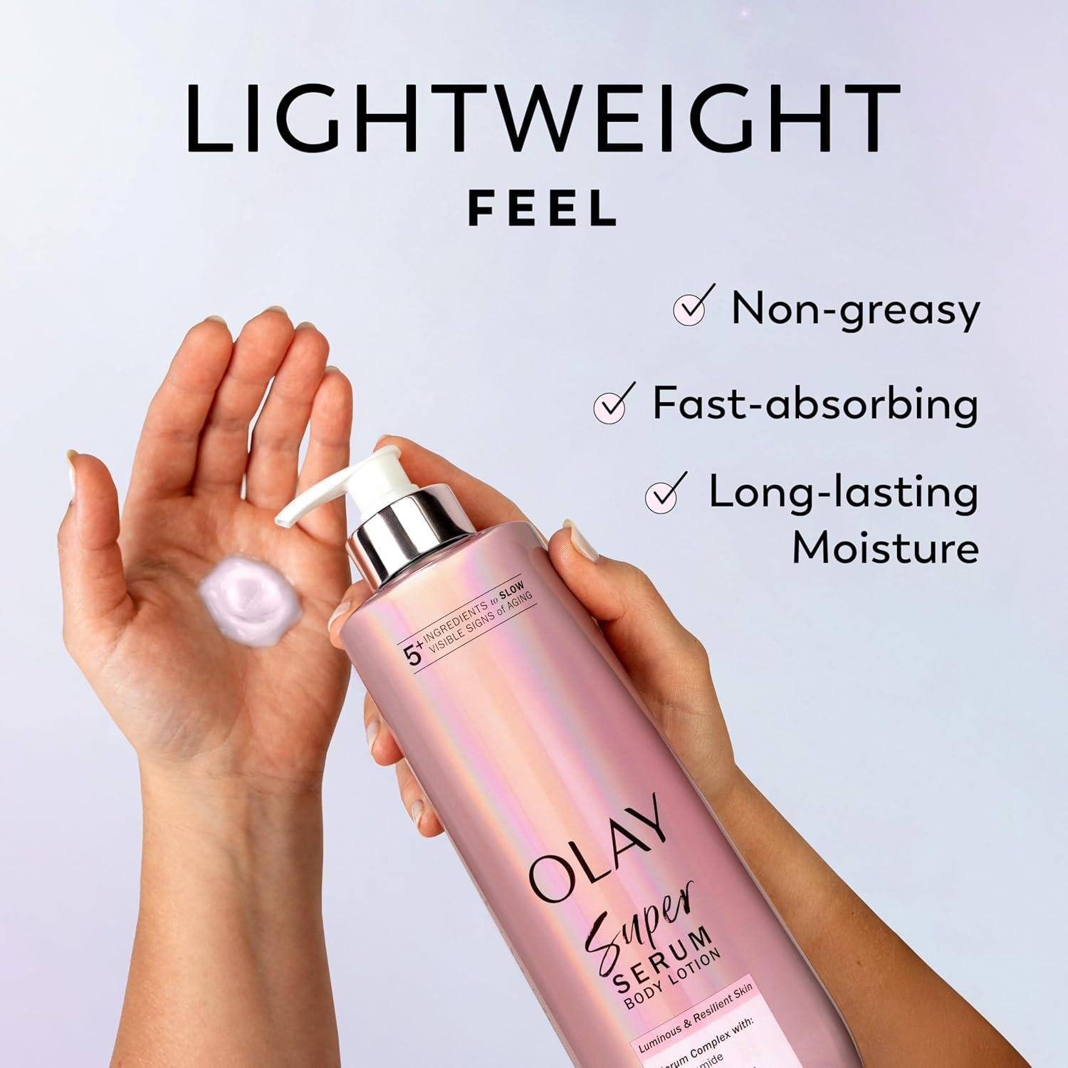 imageOlay Body Lotion for Women Smoothing with Retinol Serum Visibly Smoother Skin 24hr Moisture amp Hydration Fast Absorbing Formula Vitamin B3 Complex For All Skin Types 17 fl ozSweet Vanilla Soft Wood