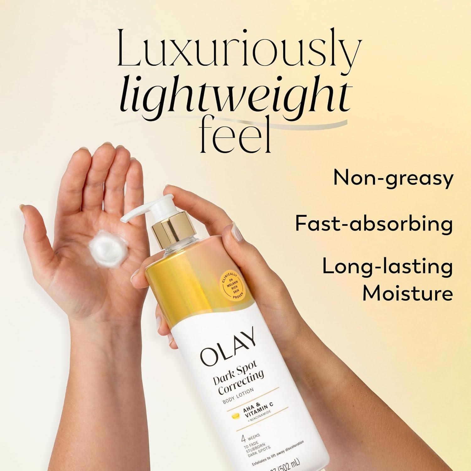 imageOlay Body Lotion for Women Smoothing with Retinol Serum Visibly Smoother Skin 24hr Moisture amp Hydration Fast Absorbing Formula Vitamin B3 Complex For All Skin Types 17 fl ozAHA