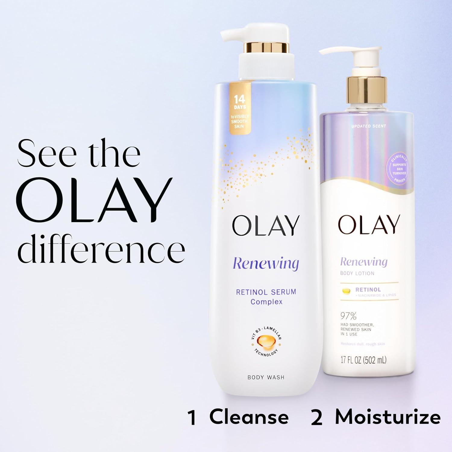 imageOlay Body Lotion for Women Smoothing with Retinol Serum Visibly Smoother Skin 24hr Moisture amp Hydration Fast Absorbing Formula Vitamin B3 Complex For All Skin Types 17 fl ozRetinol