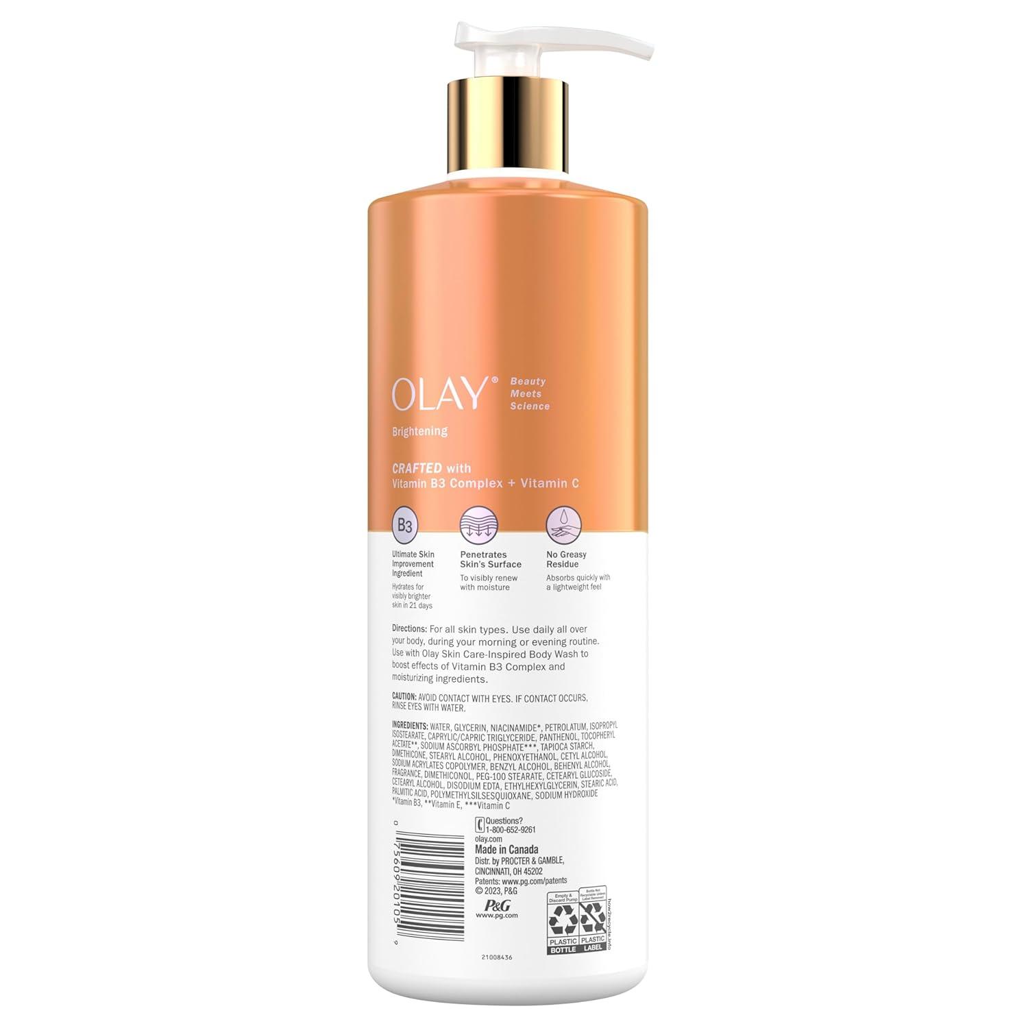 imageOlay Body Lotion for Women Smoothing with Retinol Serum Visibly Smoother Skin 24hr Moisture amp Hydration Fast Absorbing Formula Vitamin B3 Complex For All Skin Types 17 fl ozVitamin C