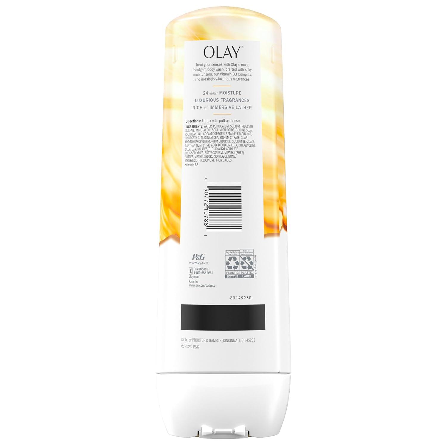 imageOlay Body Wash for Women Indulgent Moisture 24hr Moisturizing amp Nourishing Formula Infused with Vitamin B3 Complex Luxurious Fragrances Elderberry amp Almond Cream Scent 20 fl ozMango Butter Vanilla Orchid