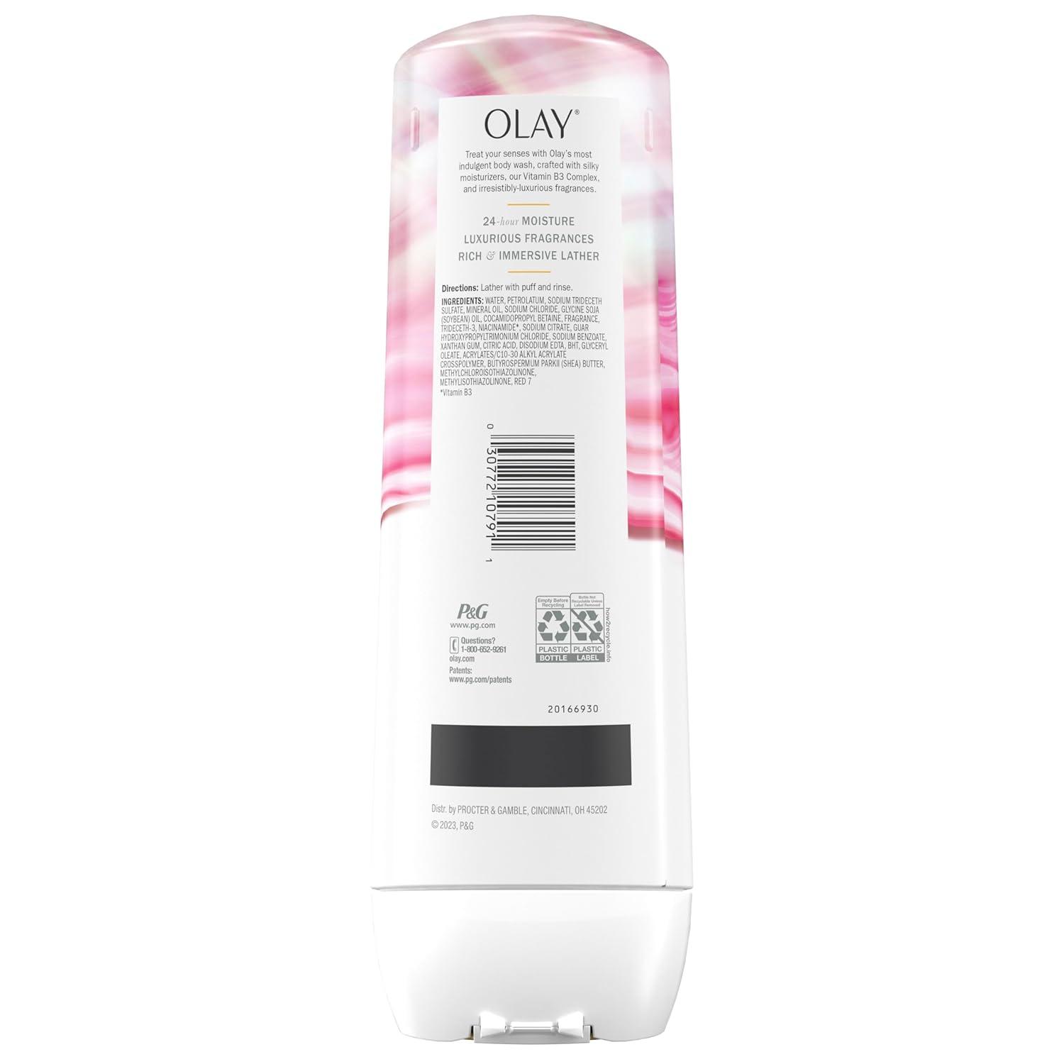 imageOlay Body Wash for Women Indulgent Moisture 24hr Moisturizing amp Nourishing Formula Infused with Vitamin B3 Complex Luxurious Fragrances Elderberry amp Almond Cream Scent 20 fl ozRose Cherry Creme