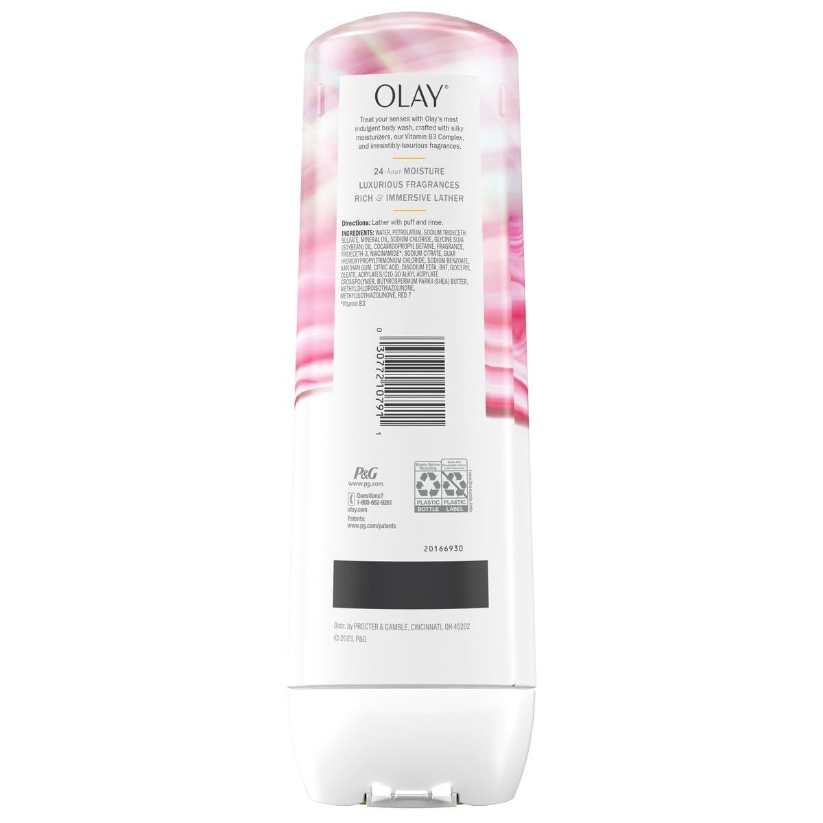 imageOlay Body Wash for Women Indulgent Moisture 24hr Moisturizing amp Nourishing Formula Infused with Vitamin B3 Complex Luxurious Fragrances Elderberry amp Almond Cream Scent 20 fl ozRose Cherry Creme