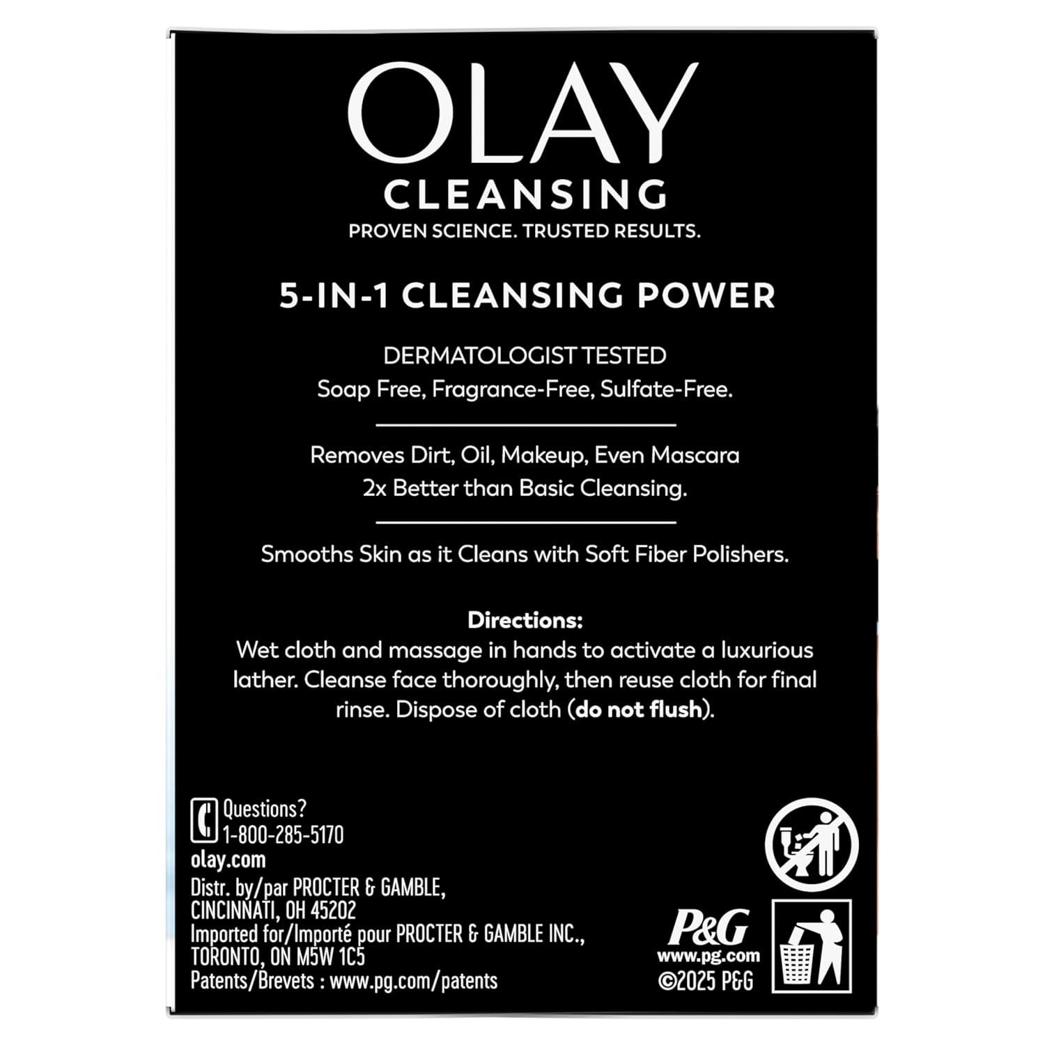 imageOlay Eye Makeup Remover Wipes Daily Facials Gentle Face Cleanser for Sensitive Skin Alcohol and Fragrance Free Soft Face Wash Towels Travel Essentials for Women Dry Cloths 99 ct 3 X 33ct