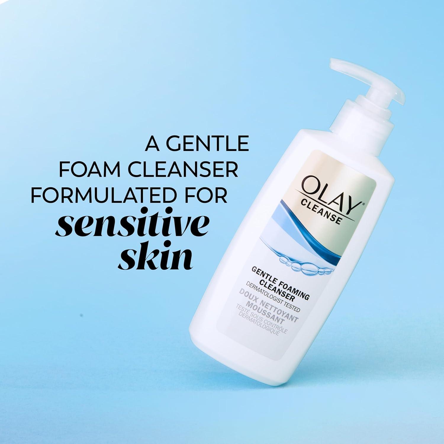 imageOlay Face Cleanser Gentle Foaming Face Wash for Sensitive Skin FragranceFree OilLess SoapFree GlycerinBased Formula Daily Cleansing without Irritation 67 Oz 3 Pack