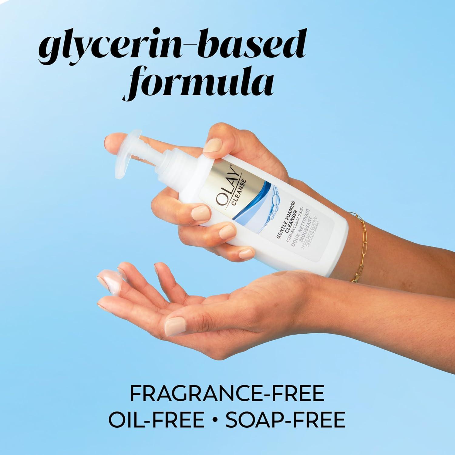 imageOlay Face Cleanser Gentle Foaming Face Wash for Sensitive Skin FragranceFree OilLess SoapFree GlycerinBased Formula Daily Cleansing without Irritation 67 Oz 3 Pack
