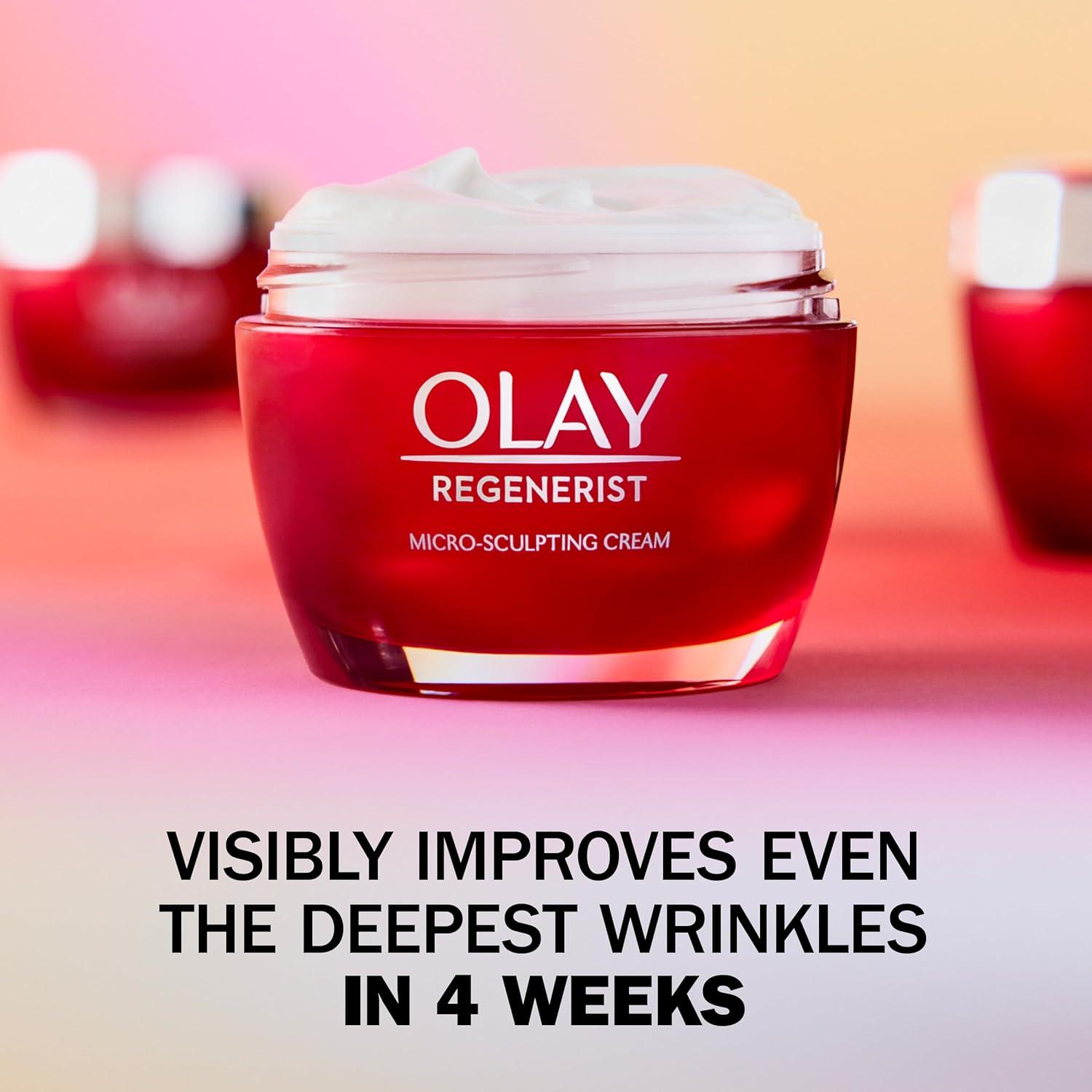 imageOlay Face Wash Regenerist Advanced AntiAging Pore Scrub Cleanser 50 Oz and MicroSculpting Face Moisturizer Cream 17 Oz Skin Care Duo Pack Total 67 OuncesRegenerist Pore Cleanser Face Moisturizer