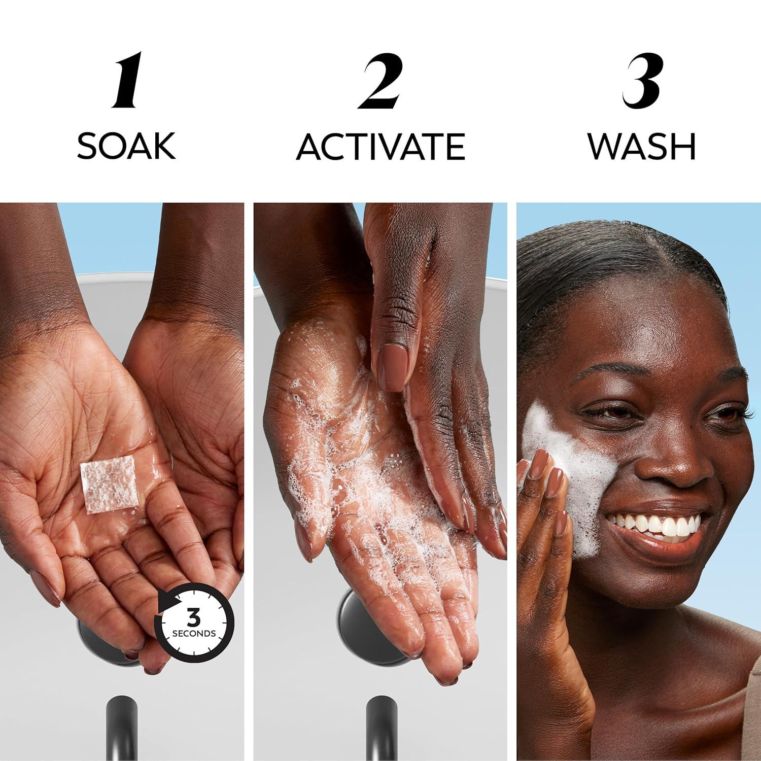 imageOlay Face Wash Vitamin C Cleansing Melts Daily Use Gentle Cleanser For All Skin Types Travel Size Soft Citrus Scent WaterActivated to Clean Tone and Refresh 64ct 2 Pack x 32ctVitamin C
