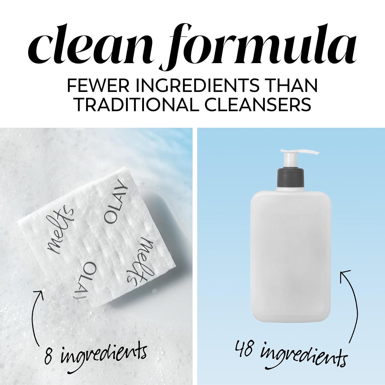 imageOlay Face Wash Vitamin C Cleansing Melts Daily Use Gentle Cleanser For All Skin Types Travel Size Soft Citrus Scent WaterActivated to Clean Tone and Refresh 64ct 2 Pack x 32ctRetinol