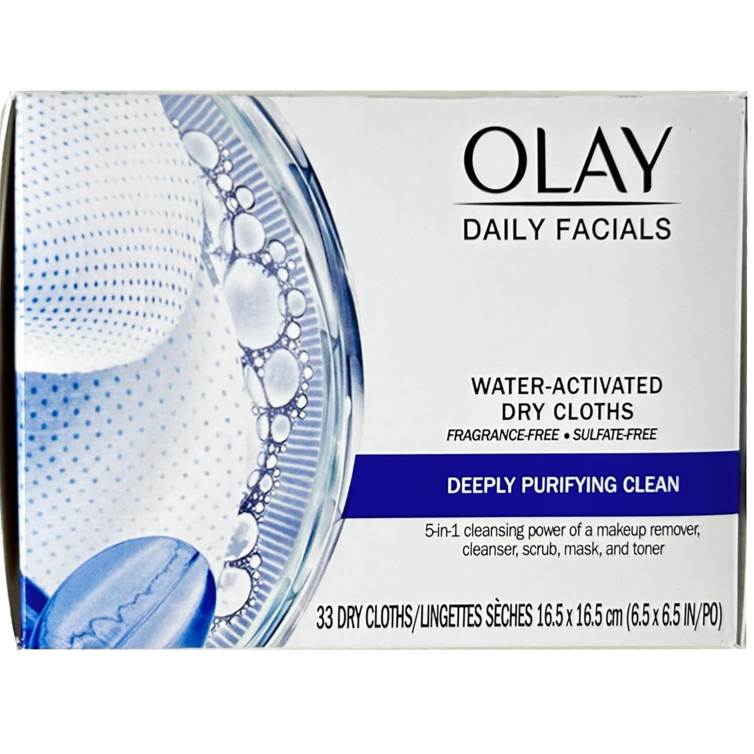 imageOlay Makeup Remover Wipes Daily Facials Hydrating Face Cleanser for Normal to Dry Skin Alcohol amp Fragrance Free Soft Face Wash Towels Travel Essentials for Women Convenient Dry Cloths 66 ctWhite