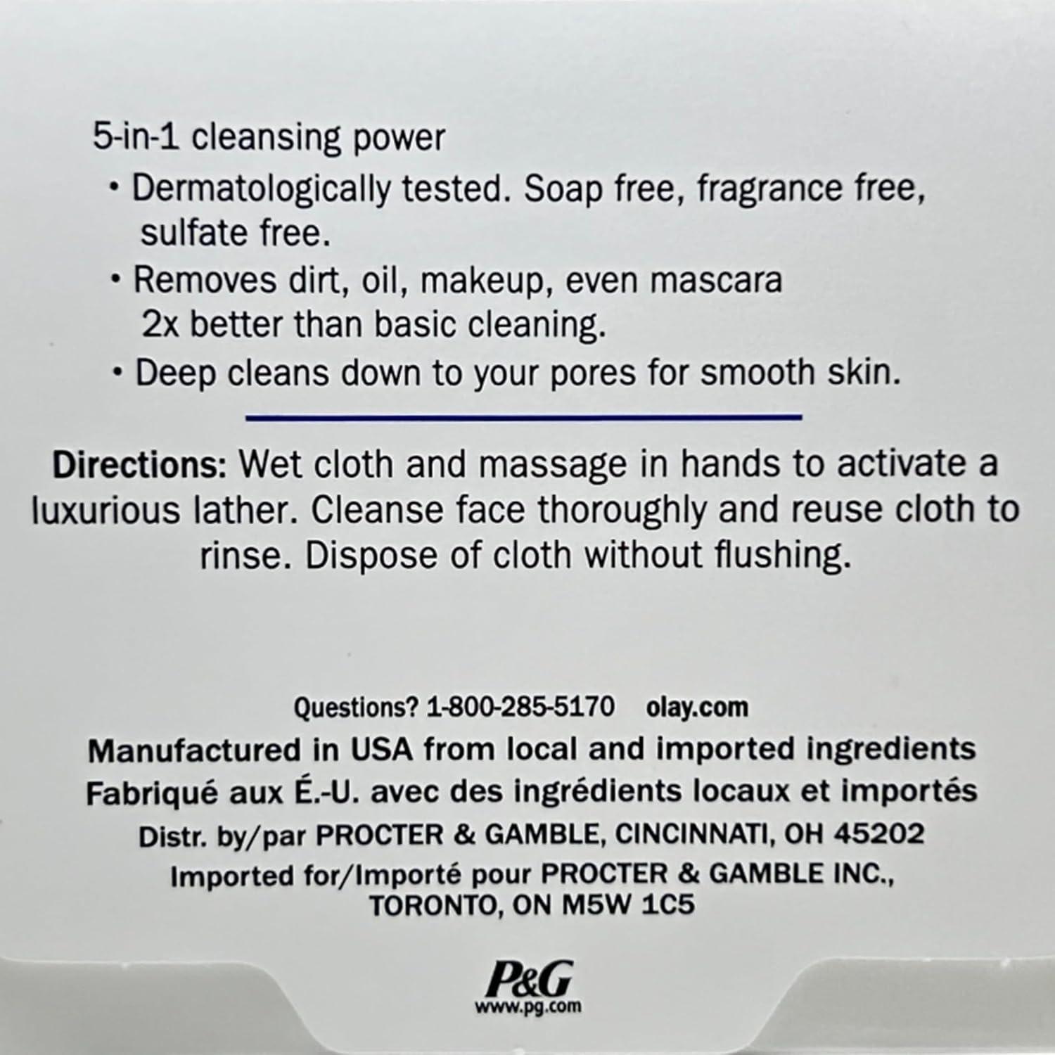 imageOlay Makeup Remover Wipes Daily Facials Hydrating Face Cleanser for Normal to Dry Skin Alcohol amp Fragrance Free Soft Face Wash Towels Travel Essentials for Women Convenient Dry Cloths 66 ctWhite