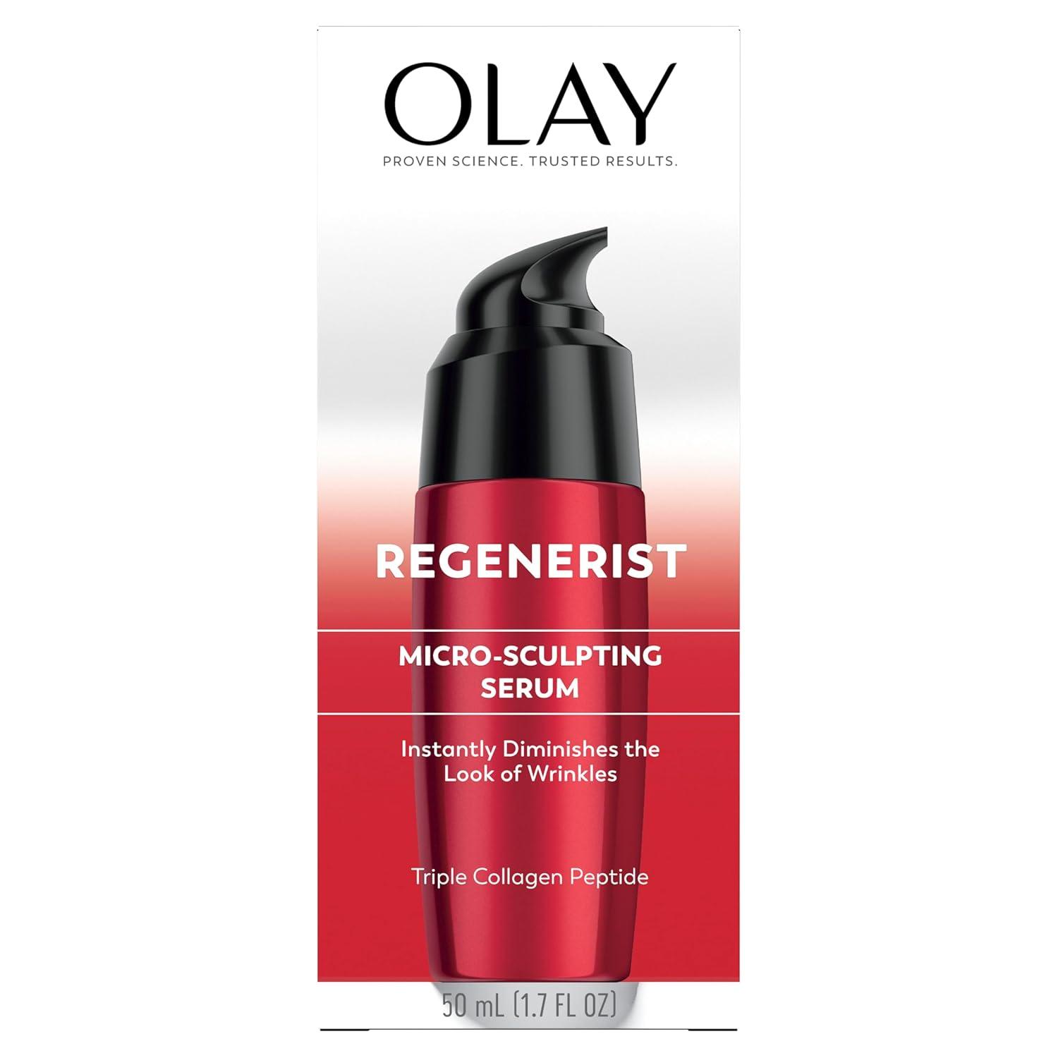 imageOlay Regenerist MicroSculpting Serum Face Serum for Women FragranceFree AntiAging AntiWrinkle Firming Skin Care Triple Collagen Cream Peptide Niacinamide 17 Oz17 Fl Oz Pack of 1