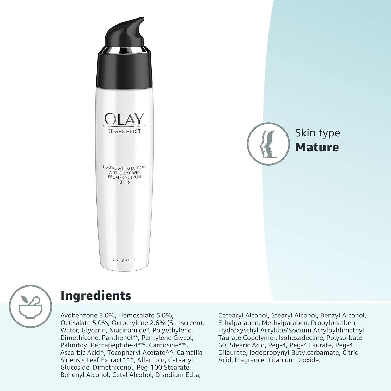 imageOlay Regenerist Regenerating Face Lotion with Sunscreen SPF 15 Broad Spectrum No Scent 25 fl oz25 Fl Oz Pack of 2