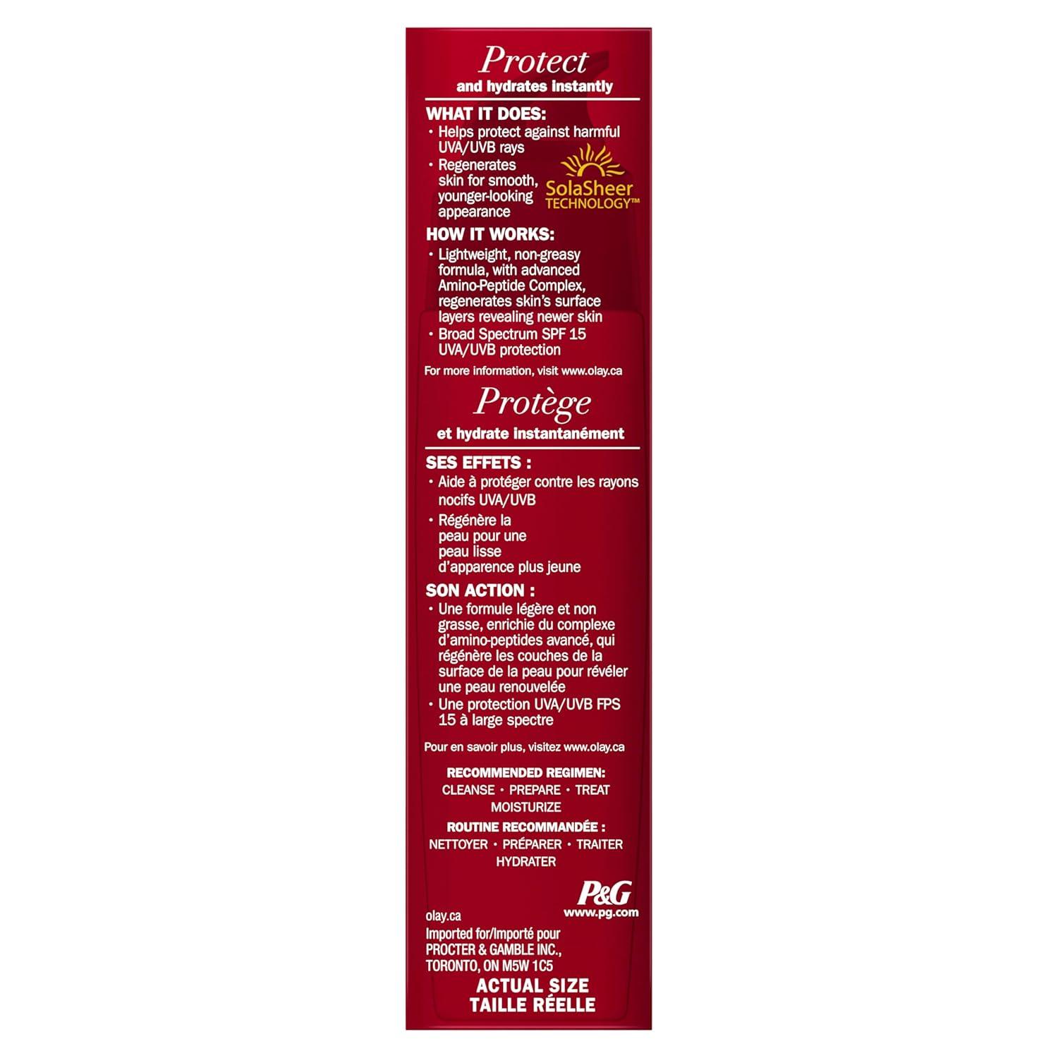 imageOlay Regenerist Regenerating Face Lotion with Sunscreen SPF 15 Broad Spectrum No Scent 25 fl oz25 Fl Oz Pack of 2