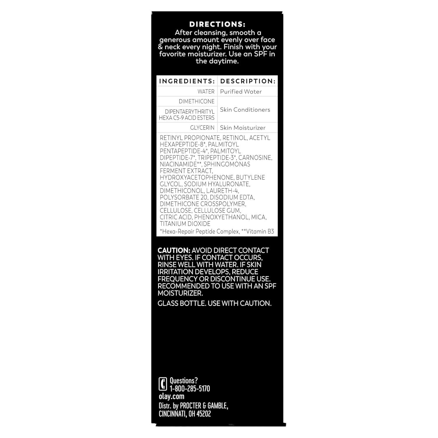 imageOlay Regenerist Resurfacing Retinol Serum Renew AntiWrinkle Serum for Women AntiAging Skin Care Advanced Night Repair FragranceFree HexaRepair Peptide amp ProRetinol 10oz