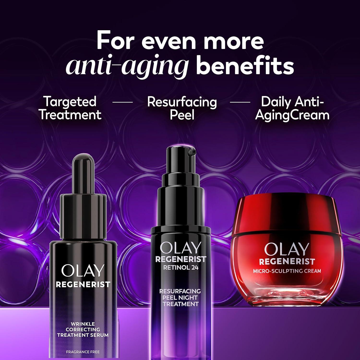 imageOlay Regenerist Resurfacing Retinol Serum Renew AntiWrinkle Serum for Women AntiAging Skin Care Advanced Night Repair FragranceFree HexaRepair Peptide amp ProRetinol 10oz