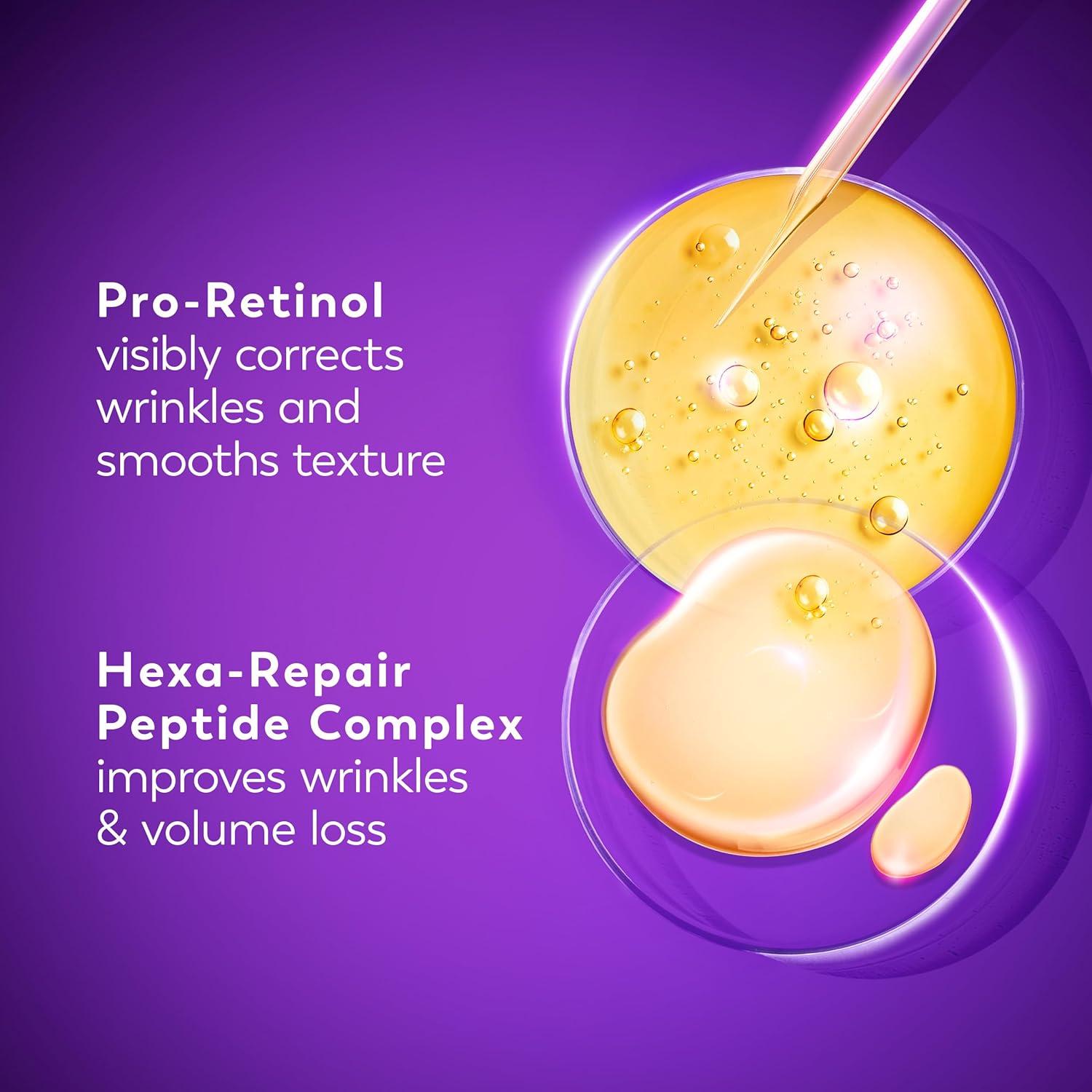 imageOlay Regenerist Resurfacing Retinol Serum Renew AntiWrinkle Serum for Women AntiAging Skin Care Advanced Night Repair FragranceFree HexaRepair Peptide amp ProRetinol 10oz