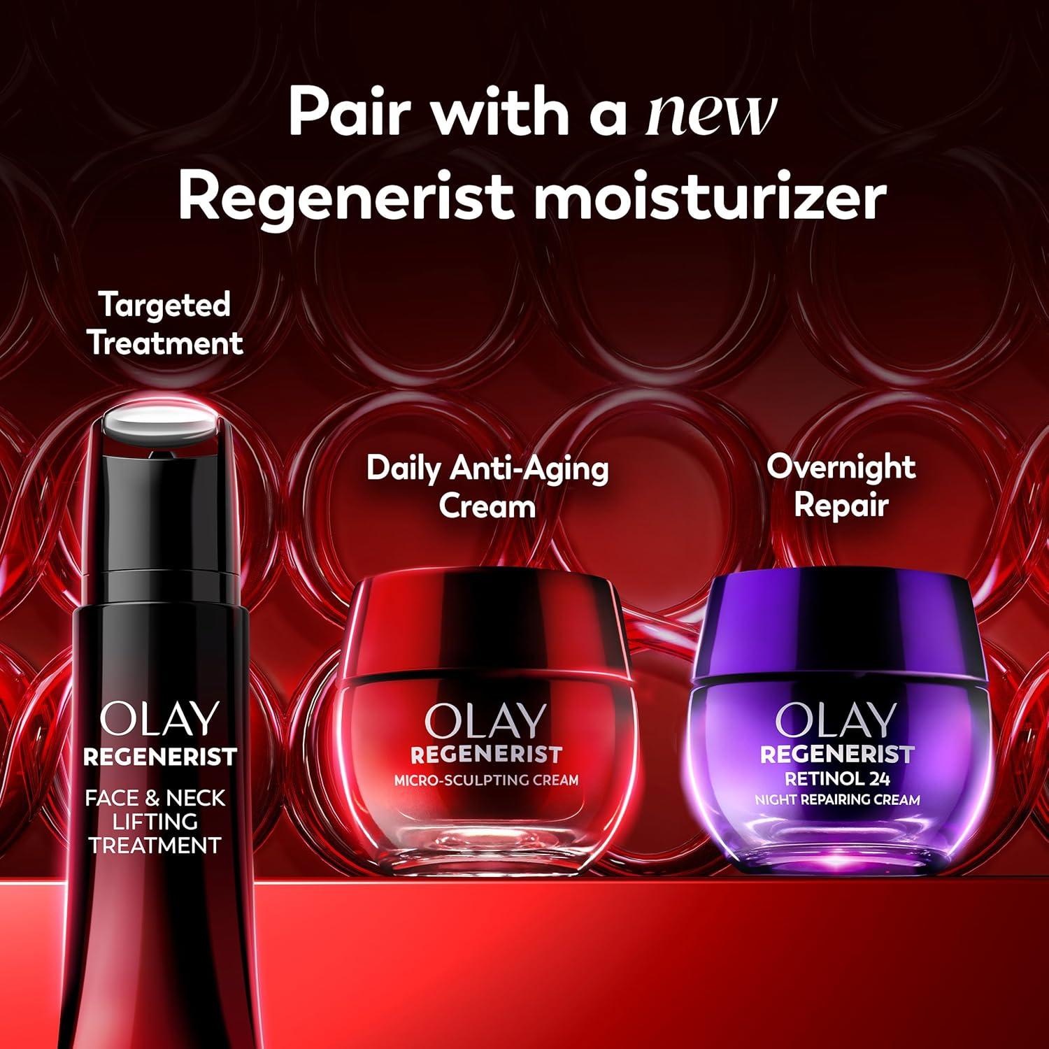 imageOlay Regenerist Under Eye Cream Roller Eye Wrinkle Cream Crows Feet amp Bags Treatment AntiWrinkle AntiAging Serum FragranceFree HexaRepair Peptide amp Bakuchiol 07ozFace Lifting Treatment