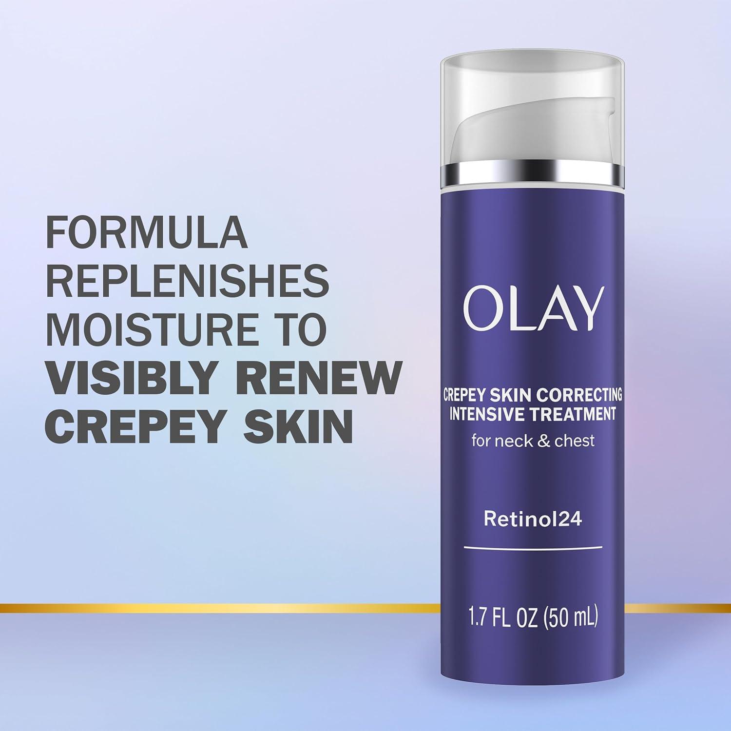 imageOlay Treatment Cream Intensive Crepey Skin Correcting for Neck amp Chest with Retinol24 Vitamin B3 Complex Deeply Hydrates Renews amp Smoothes Skin 17 fl oz17 Fl Oz Pack of 2