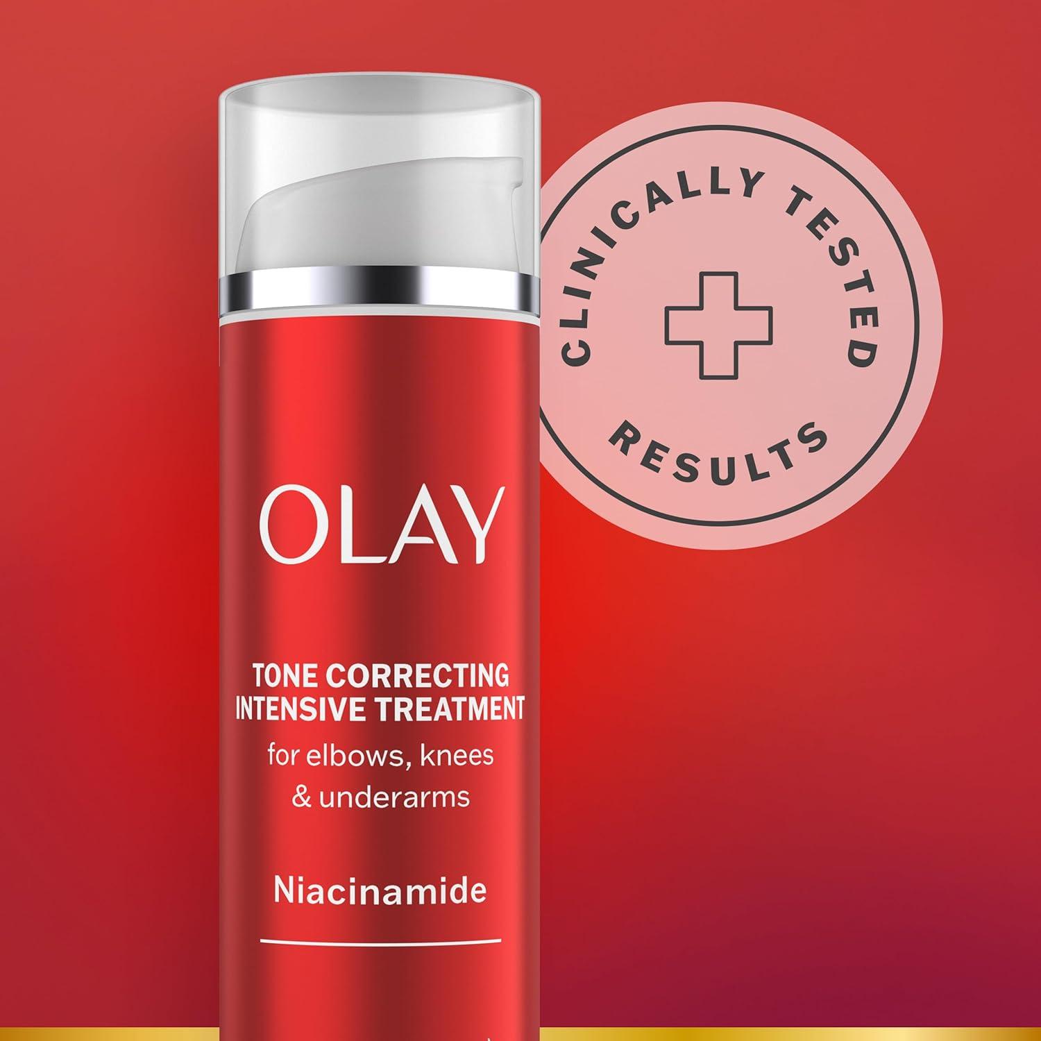 imageOlay Treatment Cream Intensive Tone Correcting for Elbows Knees amp Underarms with Niacinamide Vitamin B3 Complex Deeply Hydrates Evened Skin Tone 17 fl oz